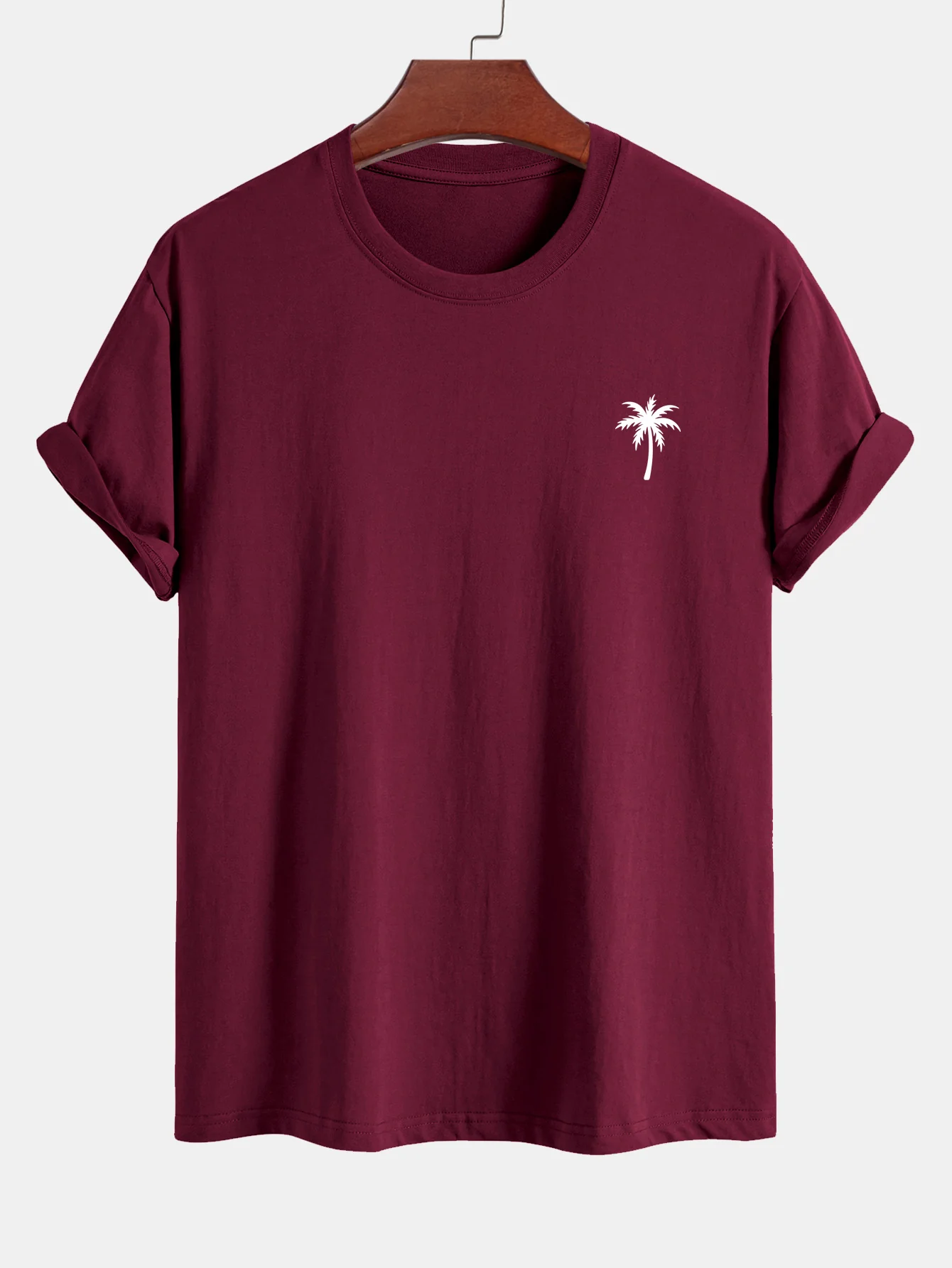 Regular Fit Palm Tree Print Cotton T-Shirt - Image 8