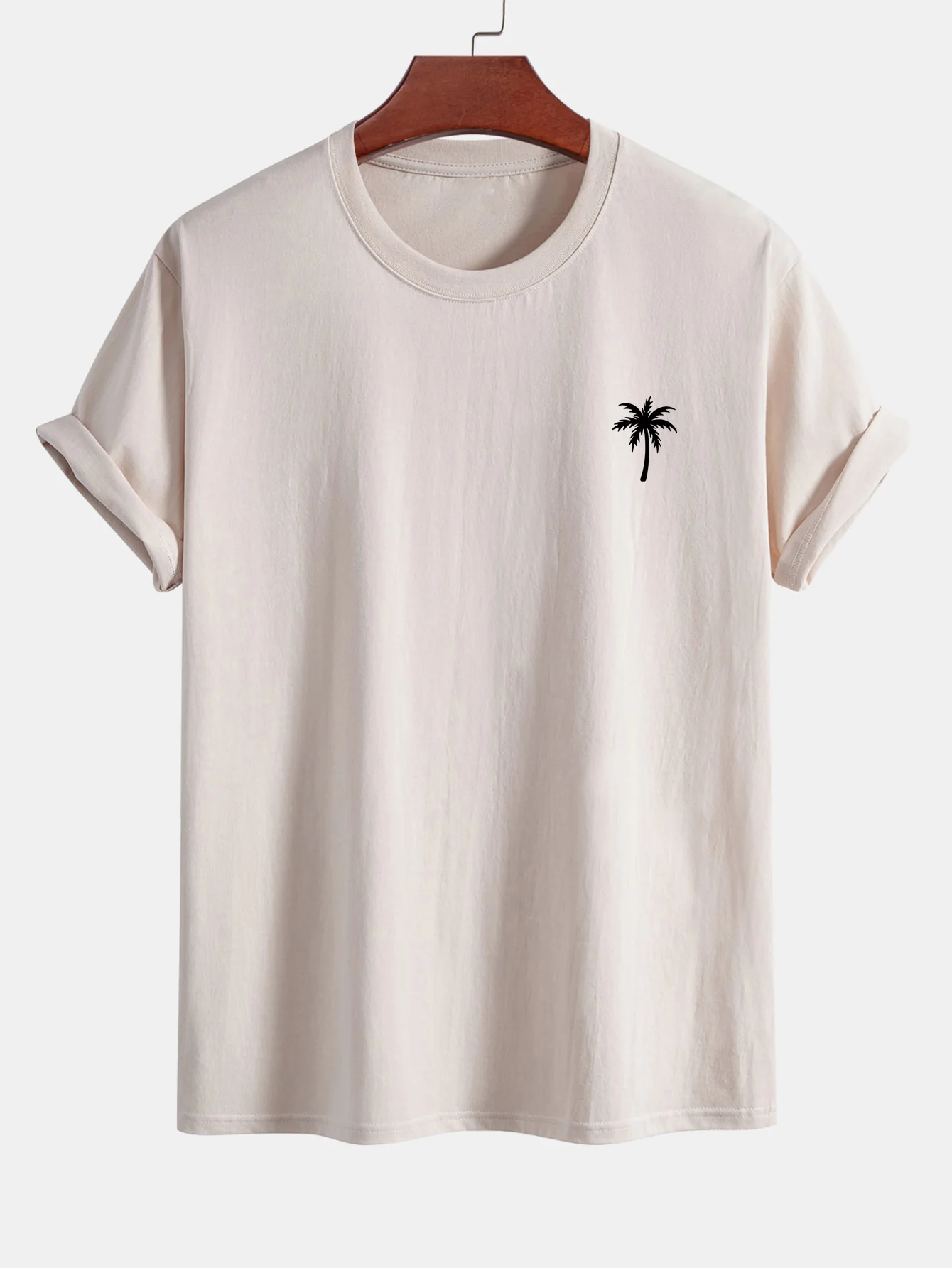 Regular Fit Palm Tree Print Cotton T-Shirt - Image 9