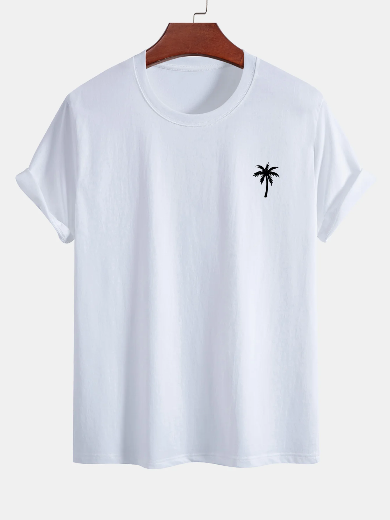 Regular Fit Palm Tree Print Cotton T-Shirt - Image 2
