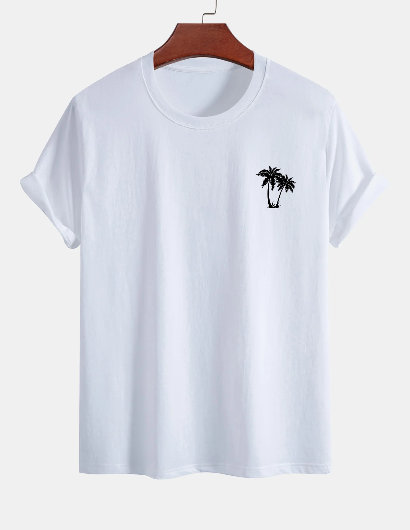 Reguläre Passform Baumwoll-T-Shirt mit Palmenbaum-Print - Image 3