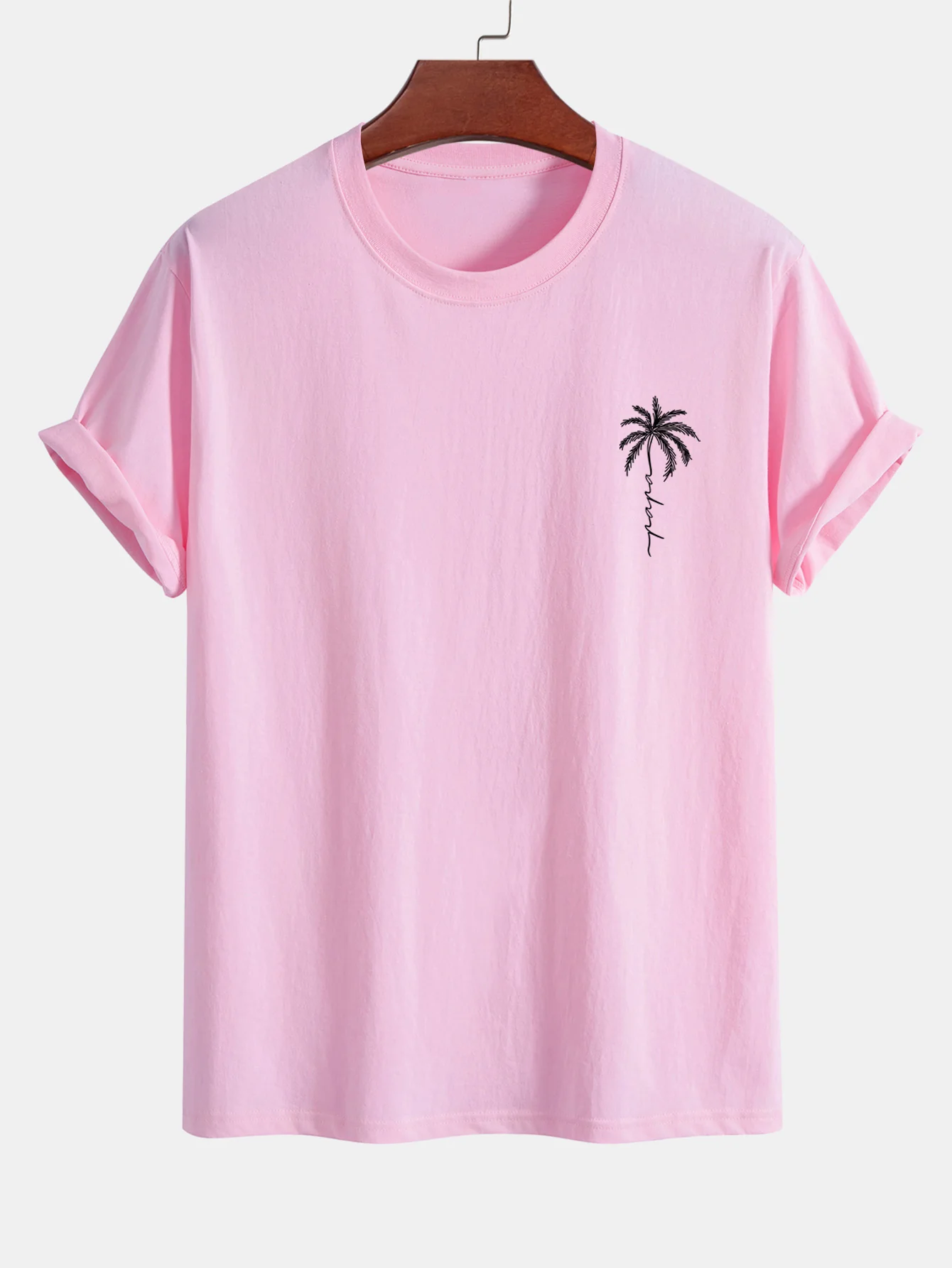 Reguläre Passform Palmbaum Slogan Druck Baumwoll-T-Shirt