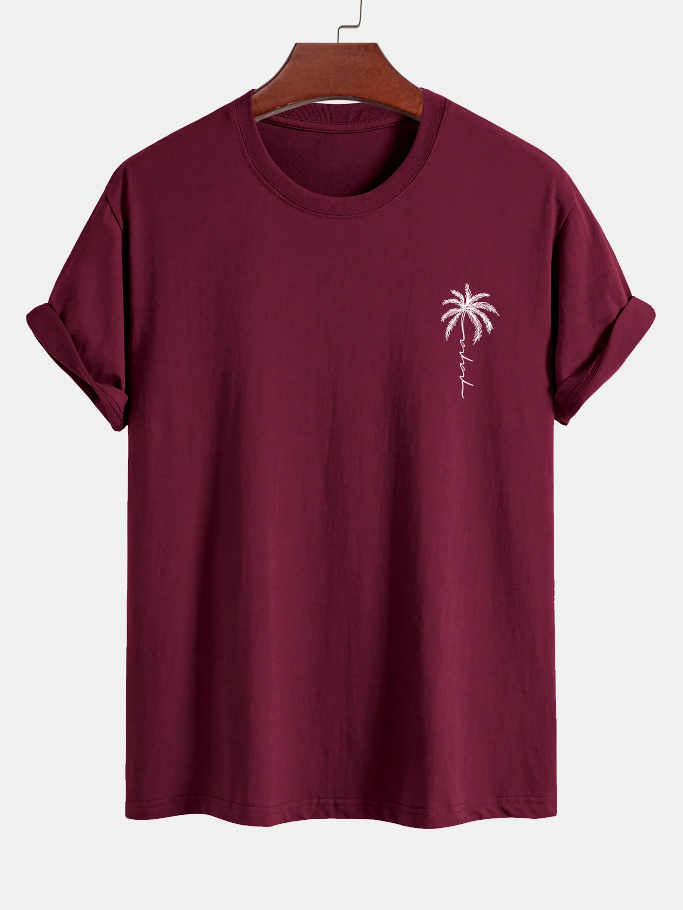 Reguläre Passform Palmbaum Slogan Druck Baumwoll-T-Shirt - Image 11