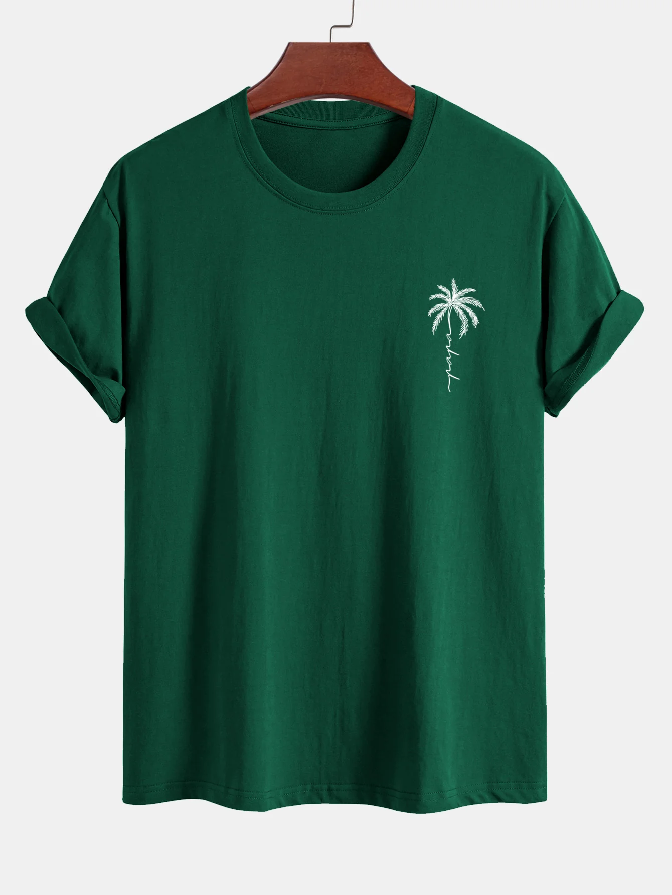 Reguläre Passform Palmbaum Slogan Druck Baumwoll-T-Shirt - Image 12