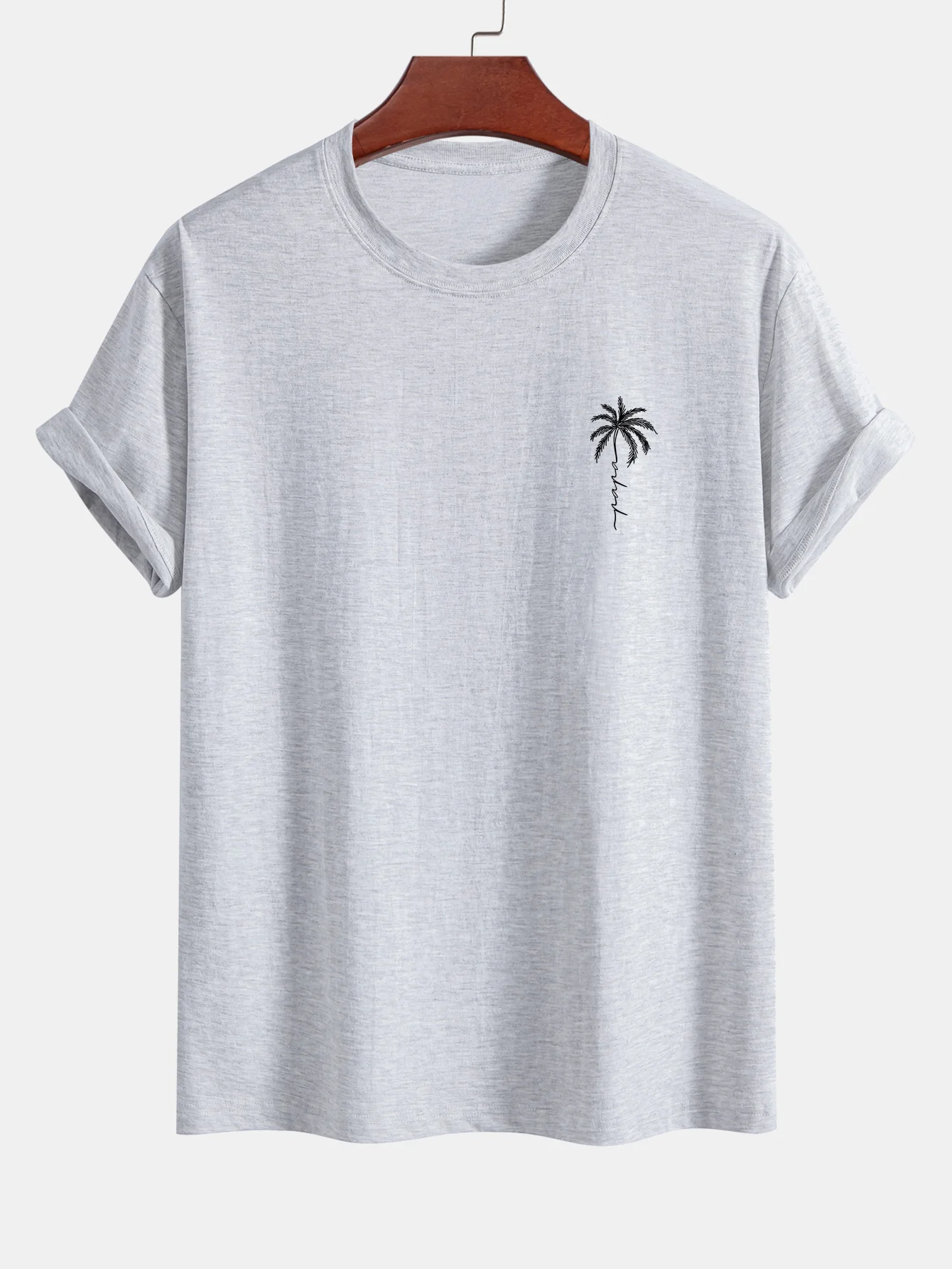 Reguläre Passform Palmbaum Slogan Druck Baumwoll-T-Shirt - Image 13