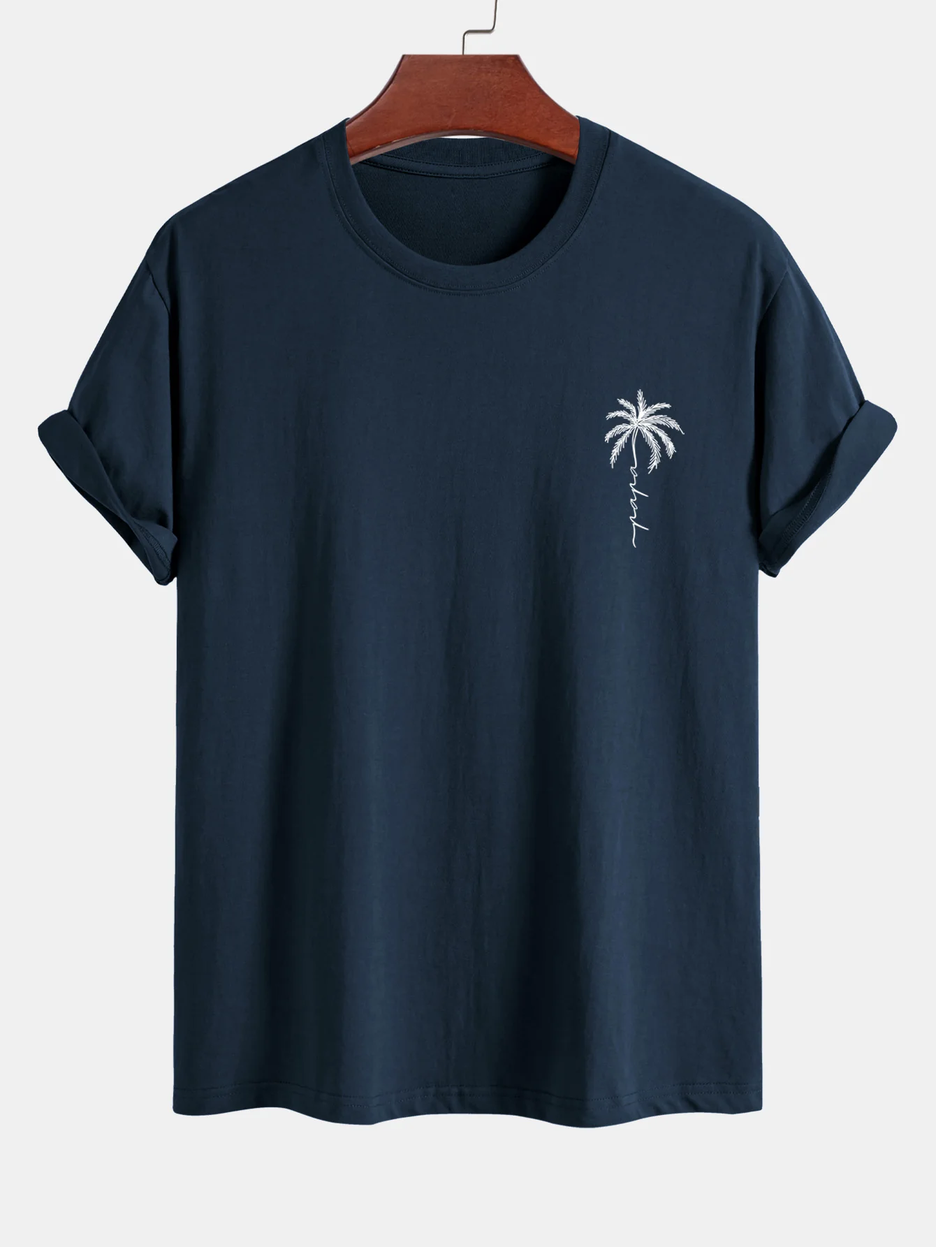 Reguläre Passform Palmbaum Slogan Druck Baumwoll-T-Shirt - Image 9