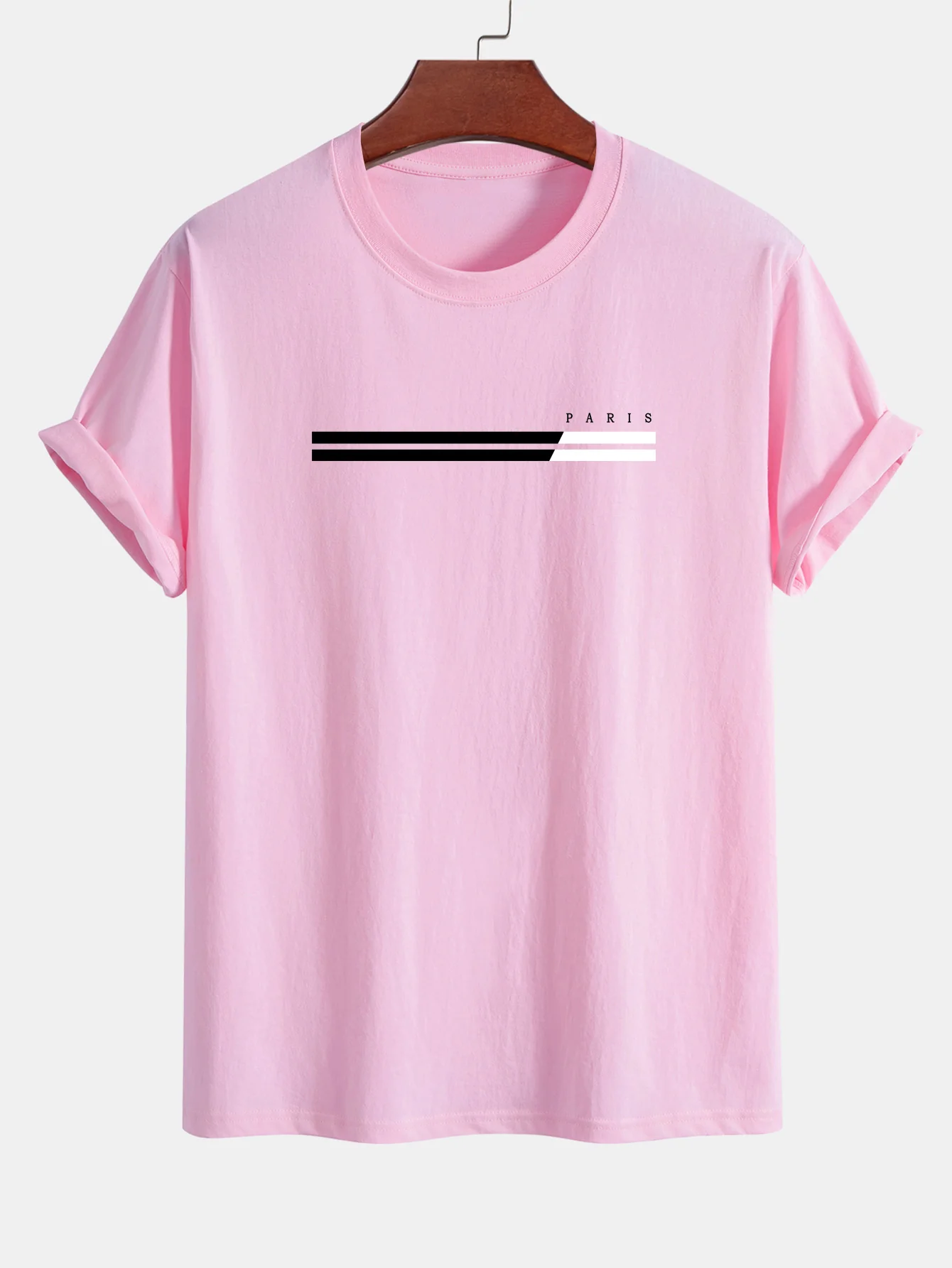 Regular Fit Paris Streifen Print Baumwoll-T-Shirt - Image 10