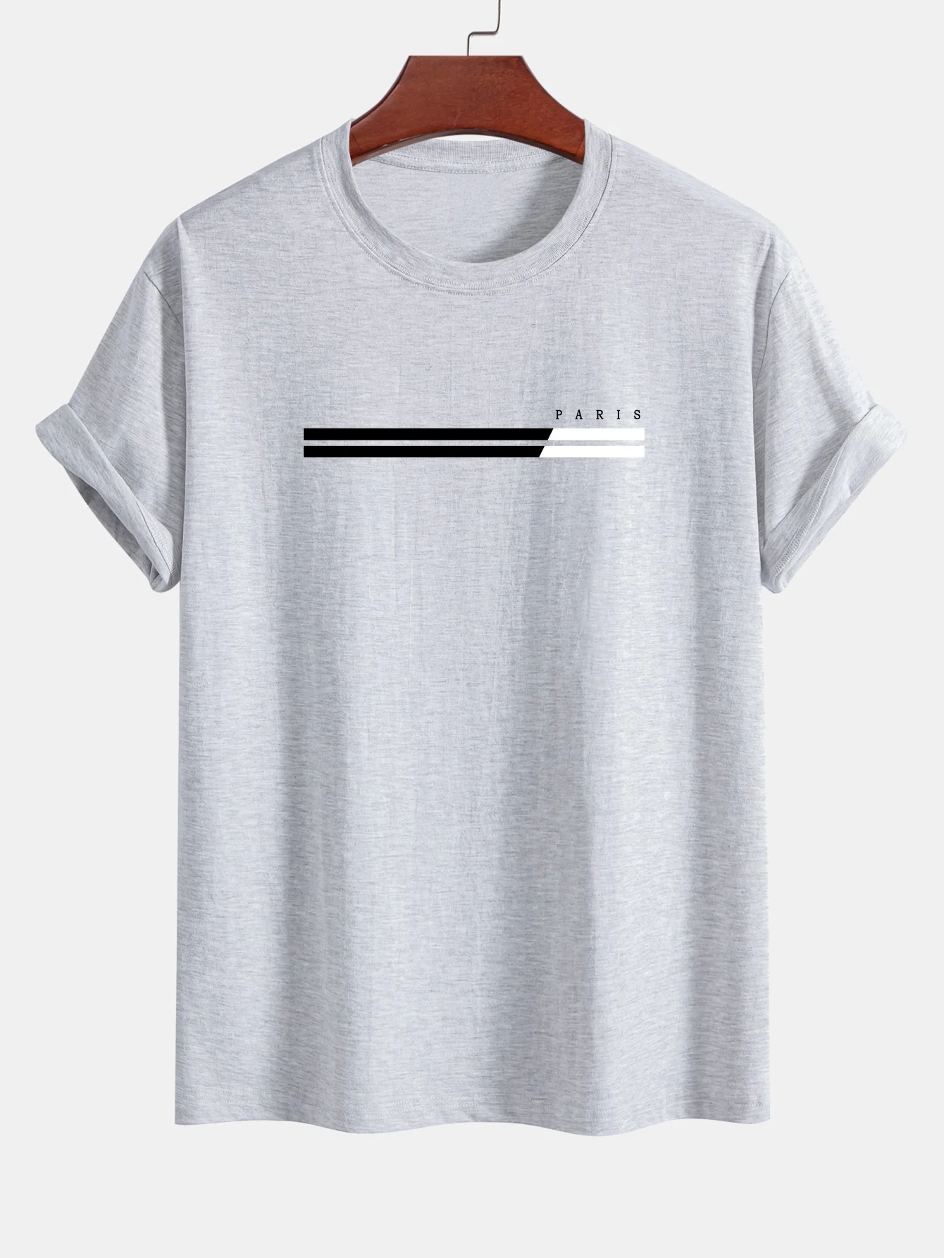 Regular Fit Paris Streifen Print Baumwoll-T-Shirt - Image 11