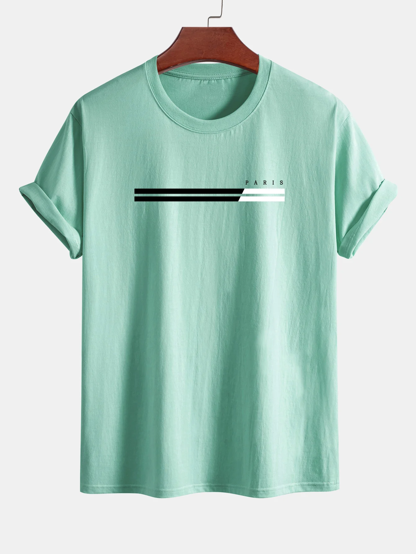 Regular Fit Paris Streifen Print Baumwoll-T-Shirt - Image 12