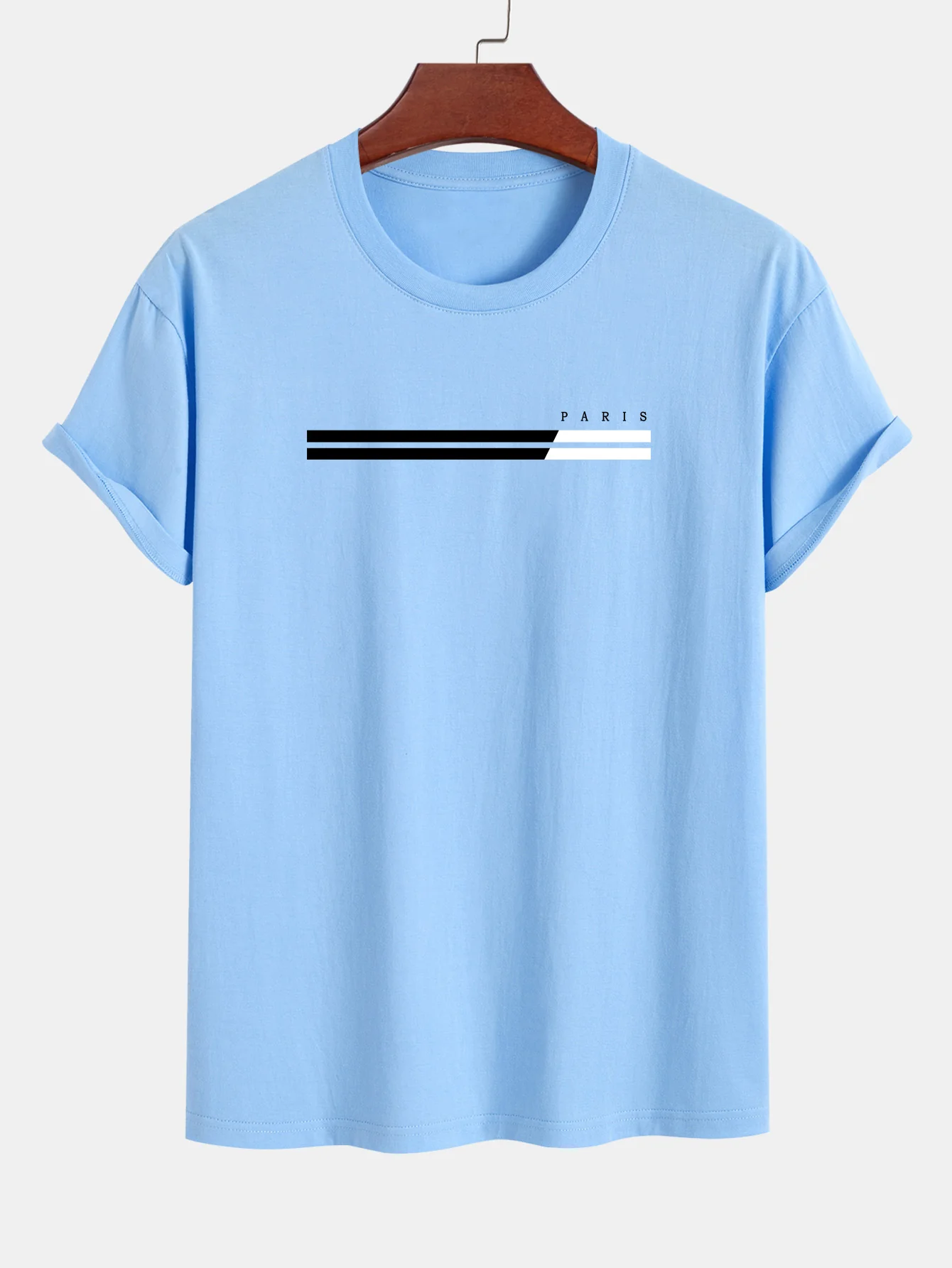Regular Fit Paris Streifen Print Baumwoll-T-Shirt - Image 13