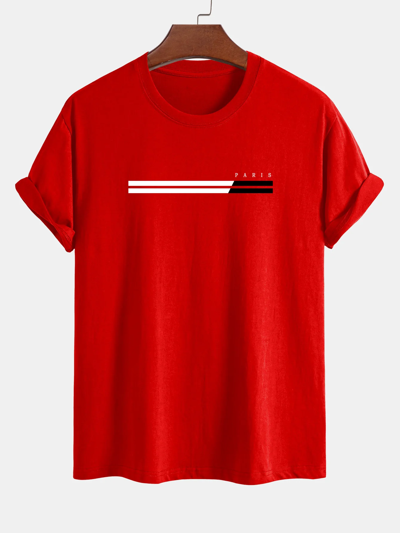 Regular Fit Paris Streifen Print Baumwoll-T-Shirt - Image 14