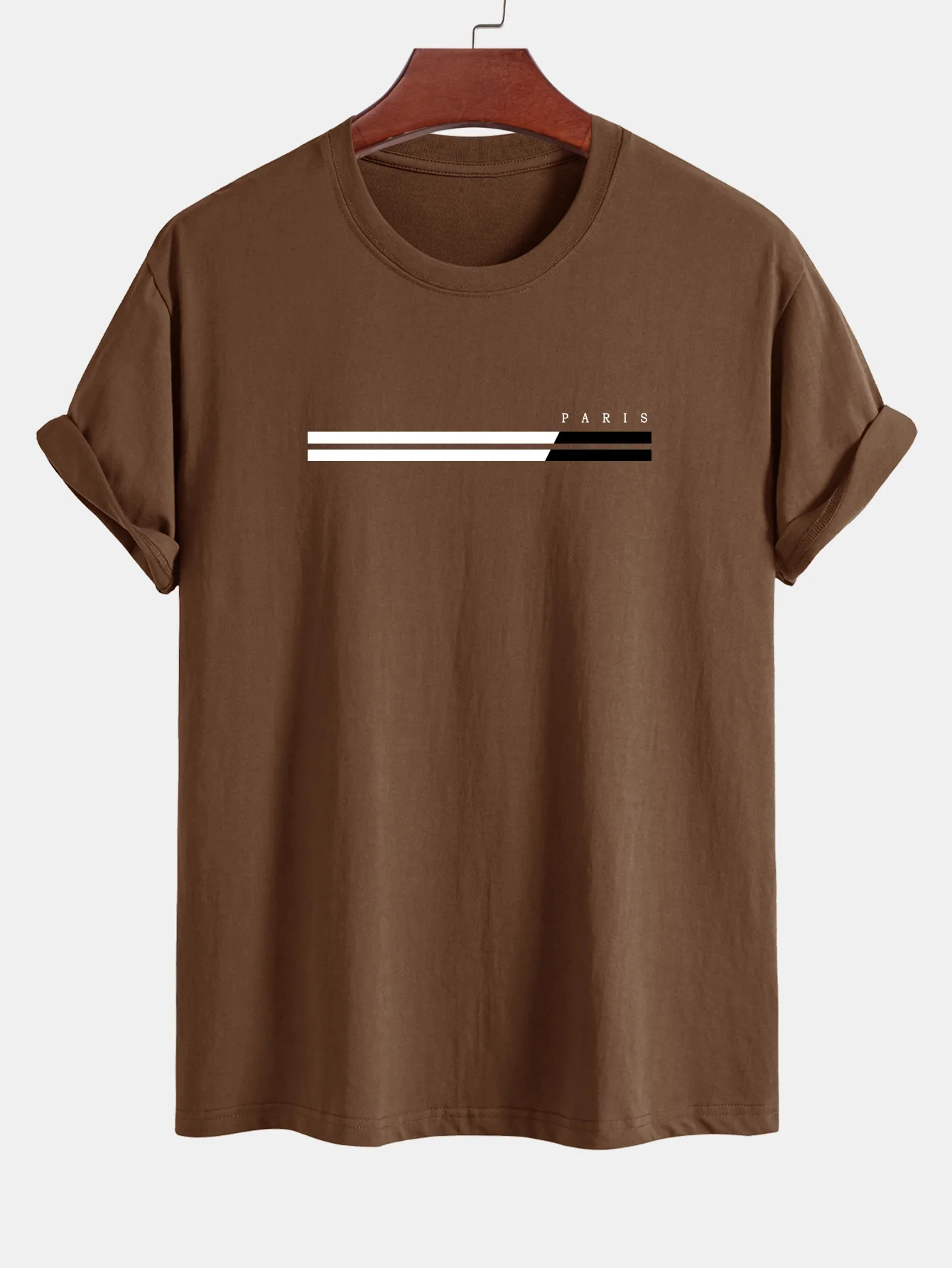 Regular Fit Paris Streifen Print Baumwoll-T-Shirt - Image 6