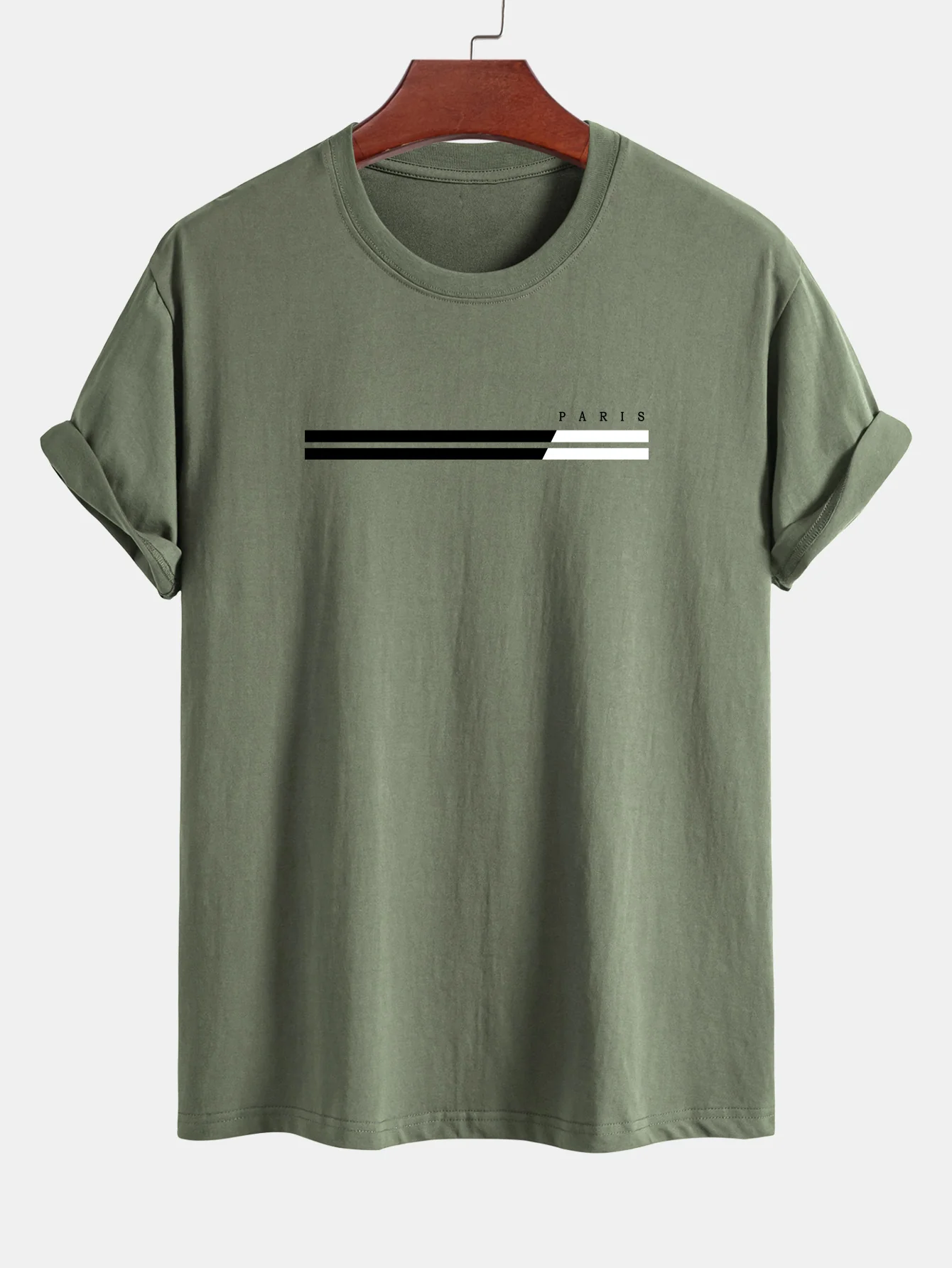 Regular Fit Paris Streifen Print Baumwoll-T-Shirt - Image 7