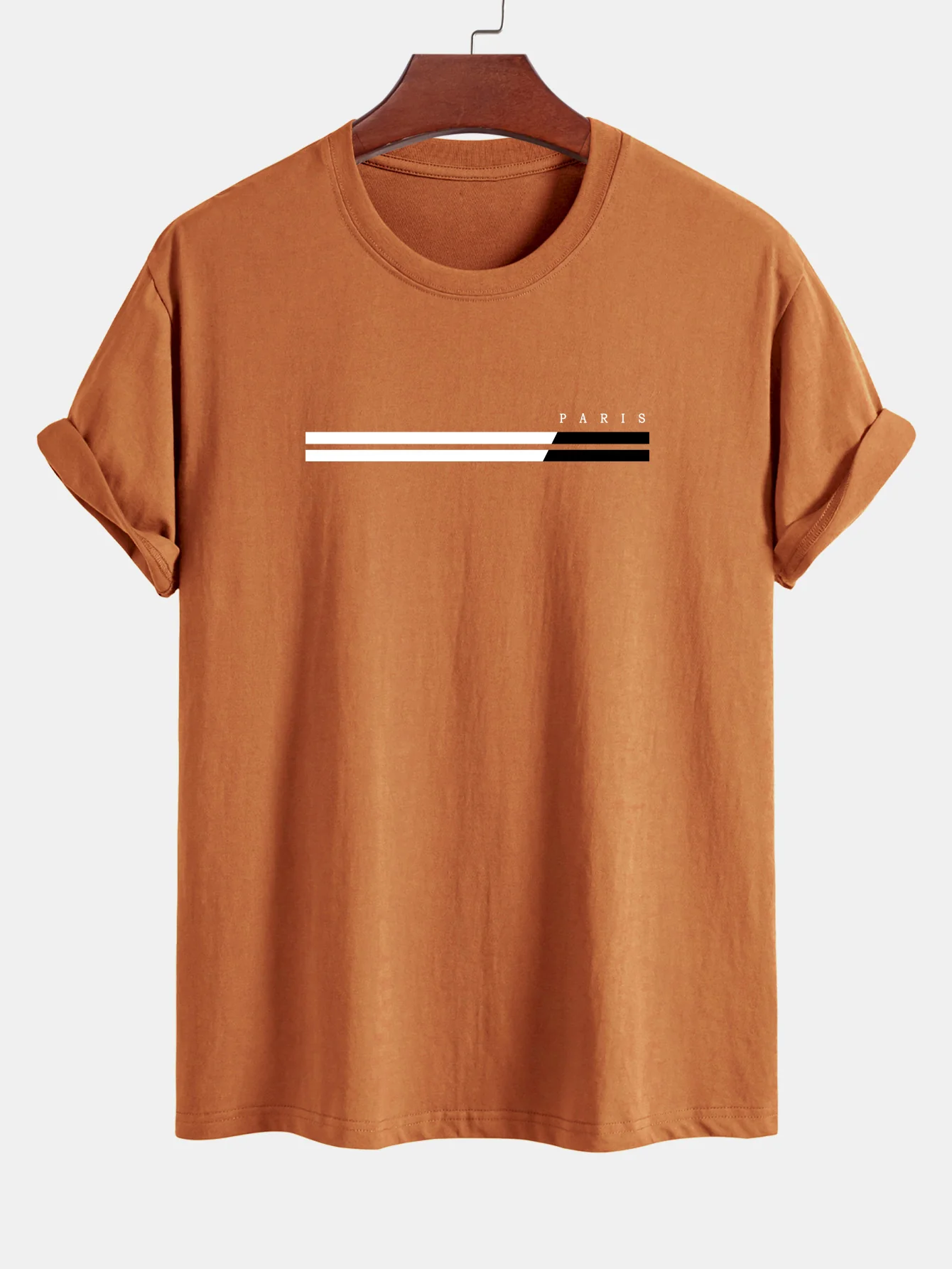 Regular Fit Paris Streifen Print Baumwoll-T-Shirt - Image 8