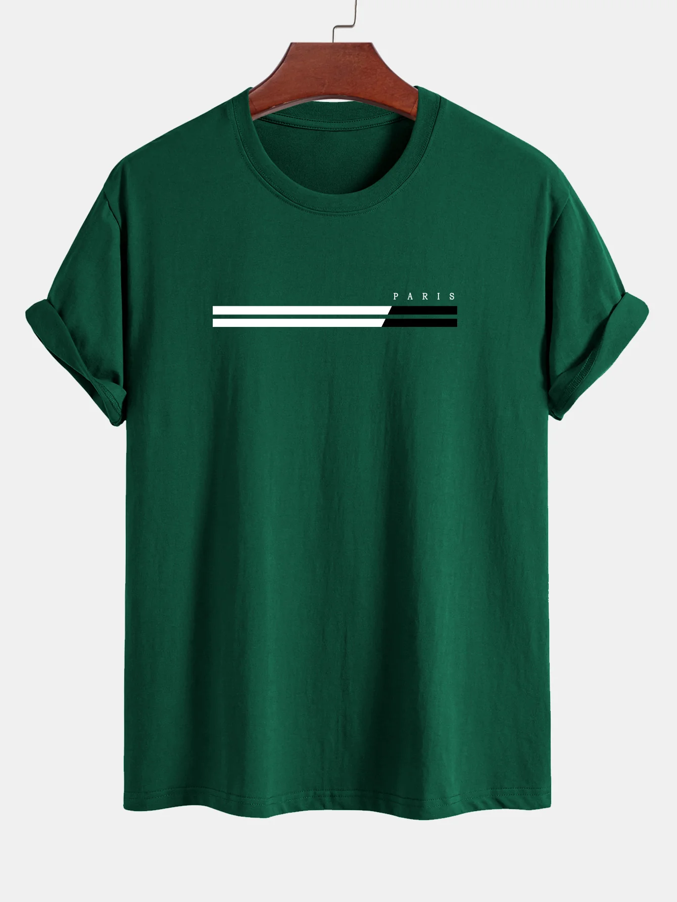 Regular Fit Paris Streifen Print Baumwoll-T-Shirt - Image 9