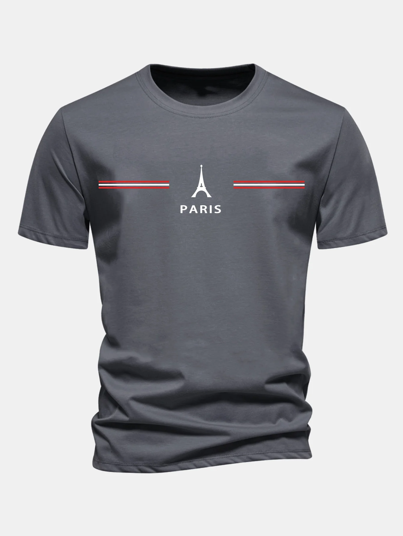 Regular Fit Paris Streifen Print Baumwoll-T-Shirt - Image 10