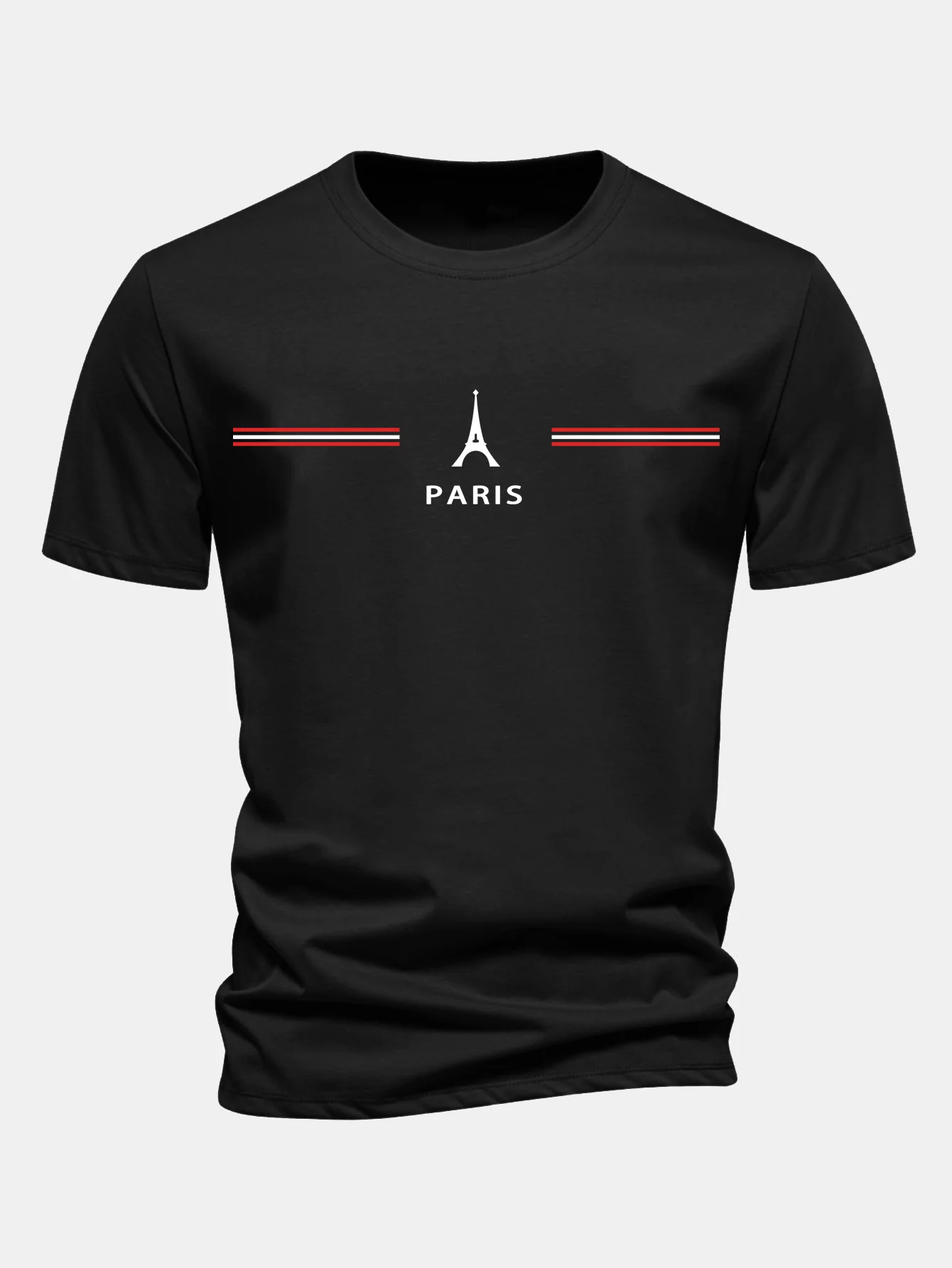 Regular Fit Paris Streifen Print Baumwoll-T-Shirt - Image 11