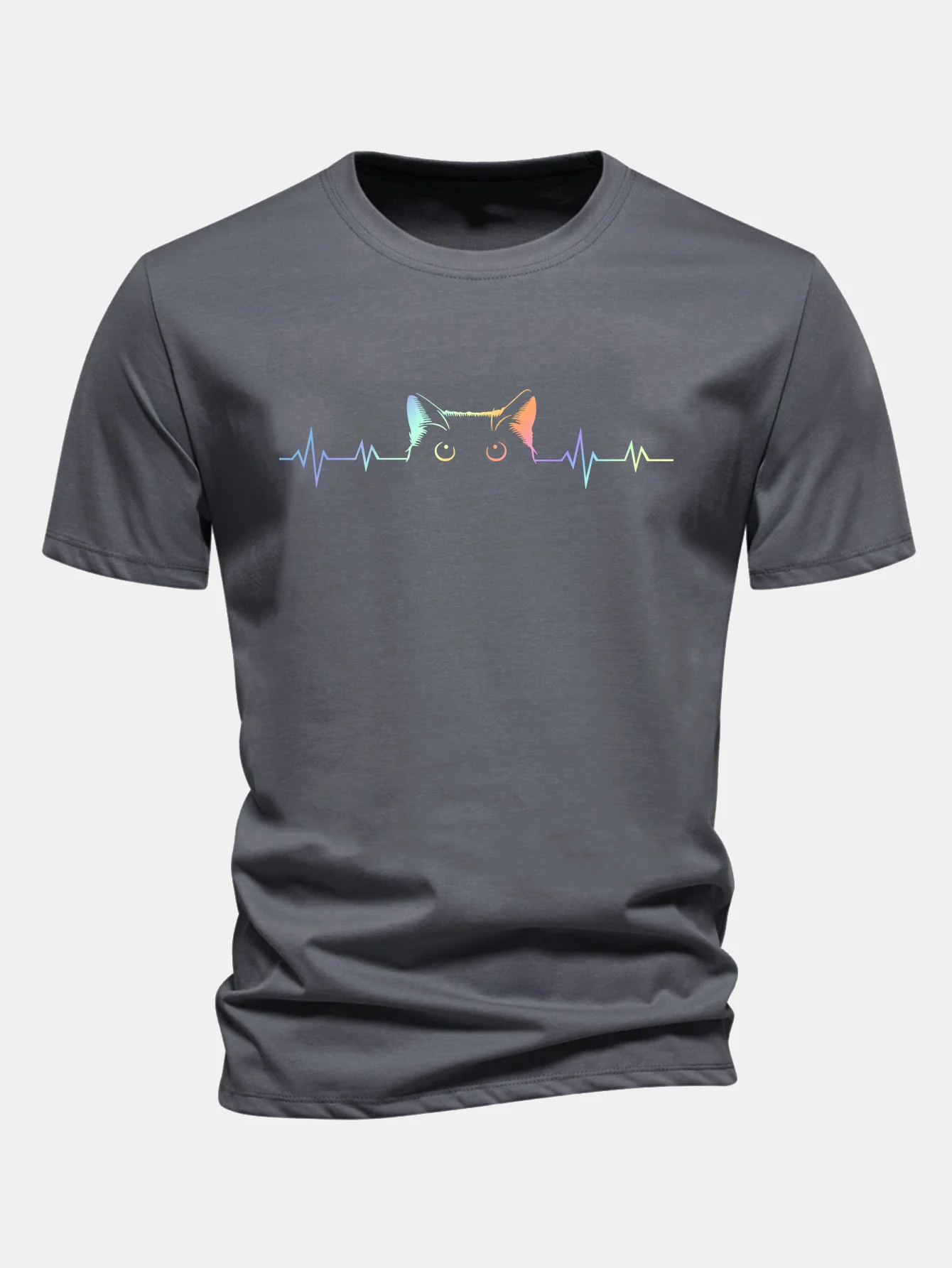 Regular Fit T-Shirt aus Baumwolle mit Aufdruck eines hervorlugenden Katzenherzschlags - Image 10