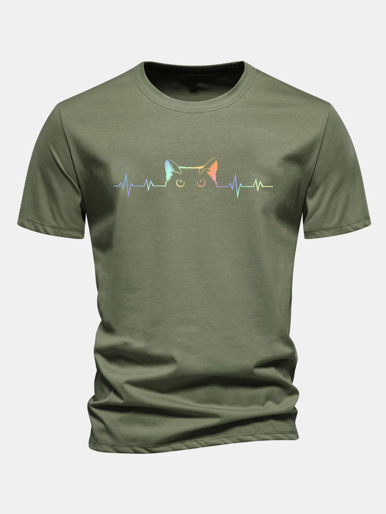Regular Fit T-Shirt aus Baumwolle mit Aufdruck eines hervorlugenden Katzenherzschlags - Image 11