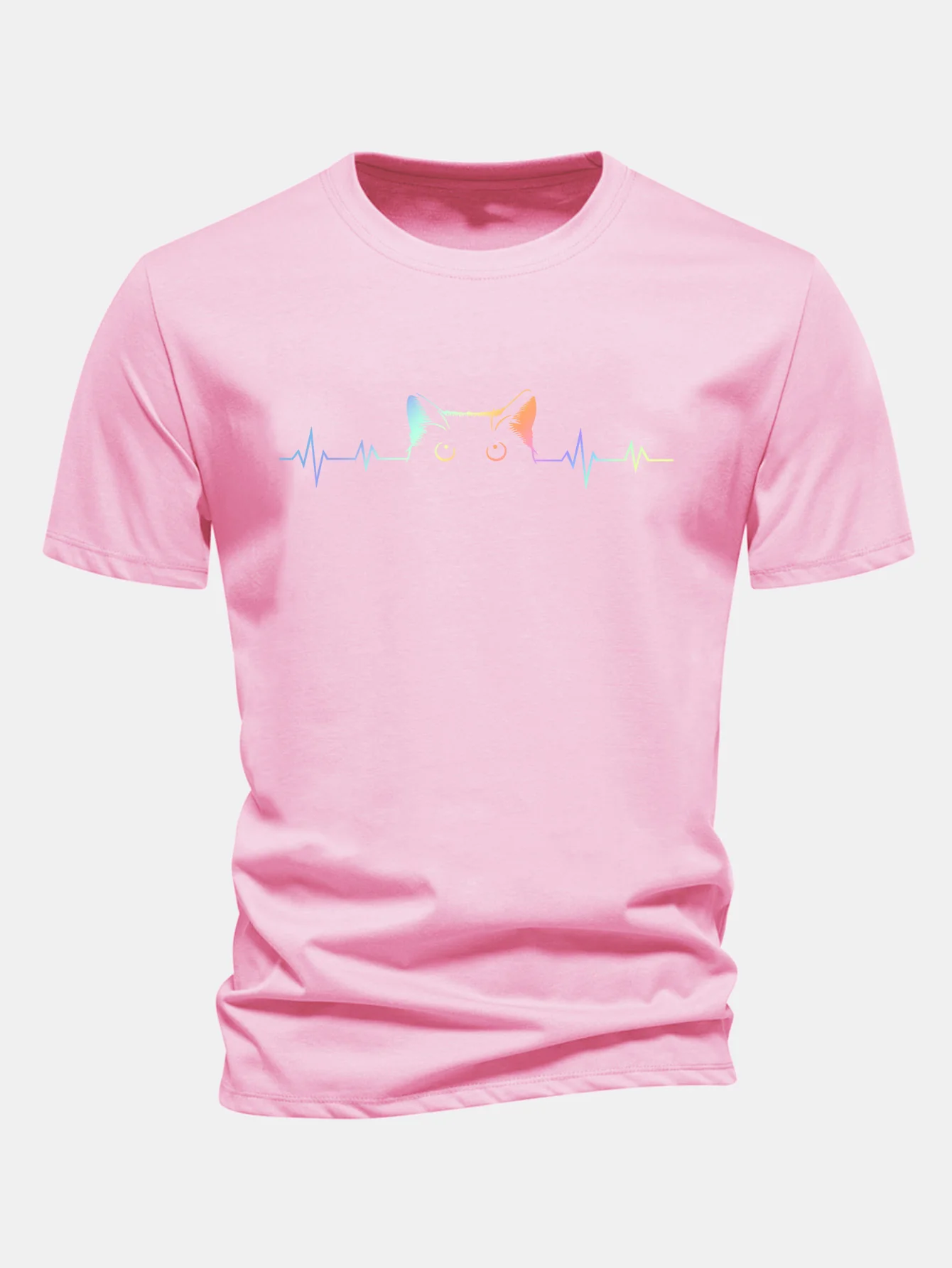 Regular Fit T-Shirt aus Baumwolle mit Aufdruck eines hervorlugenden Katzenherzschlags - Image 4