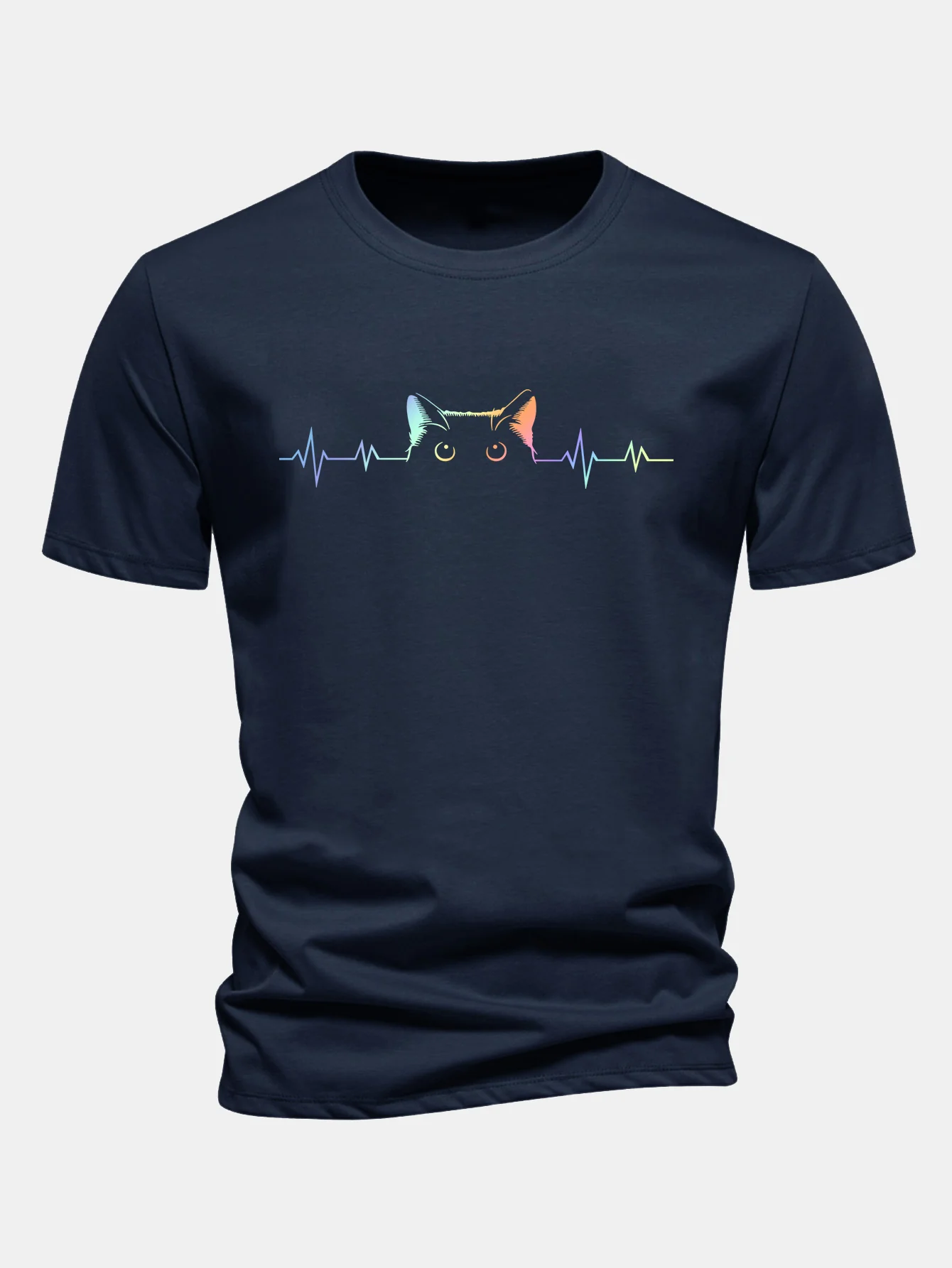 Regular Fit T-Shirt aus Baumwolle mit Aufdruck eines hervorlugenden Katzenherzschlags - Image 6