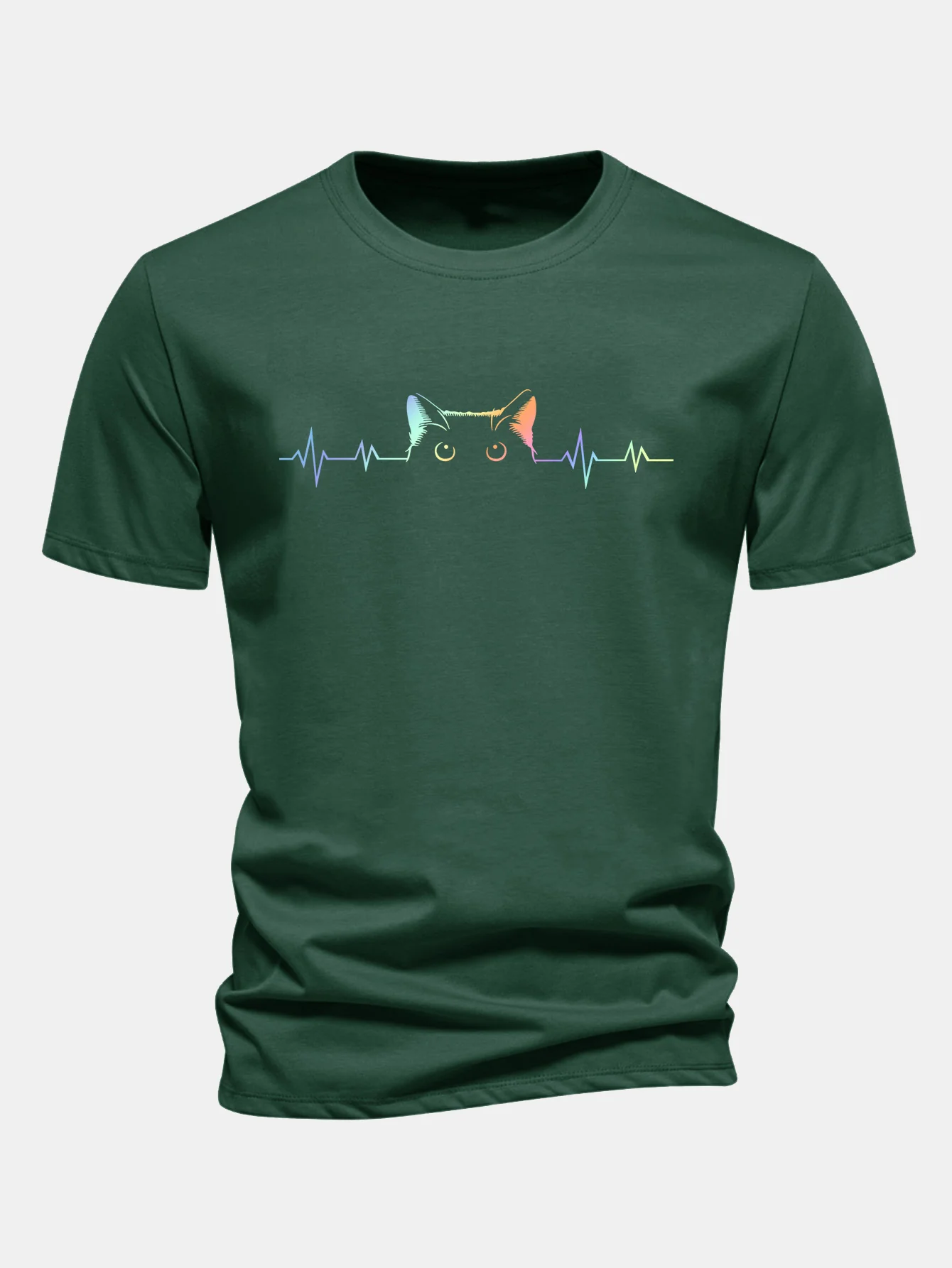Regular Fit T-Shirt aus Baumwolle mit Aufdruck eines hervorlugenden Katzenherzschlags - Image 8