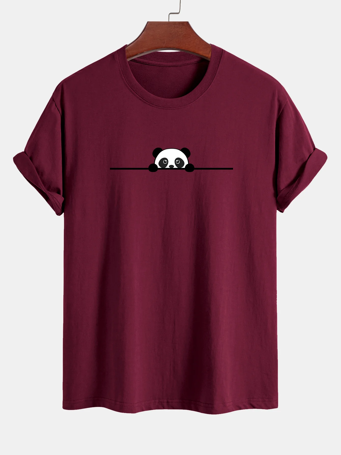 Regular Fit Peeking Panda Print Cotton T-Shirt - Image 12