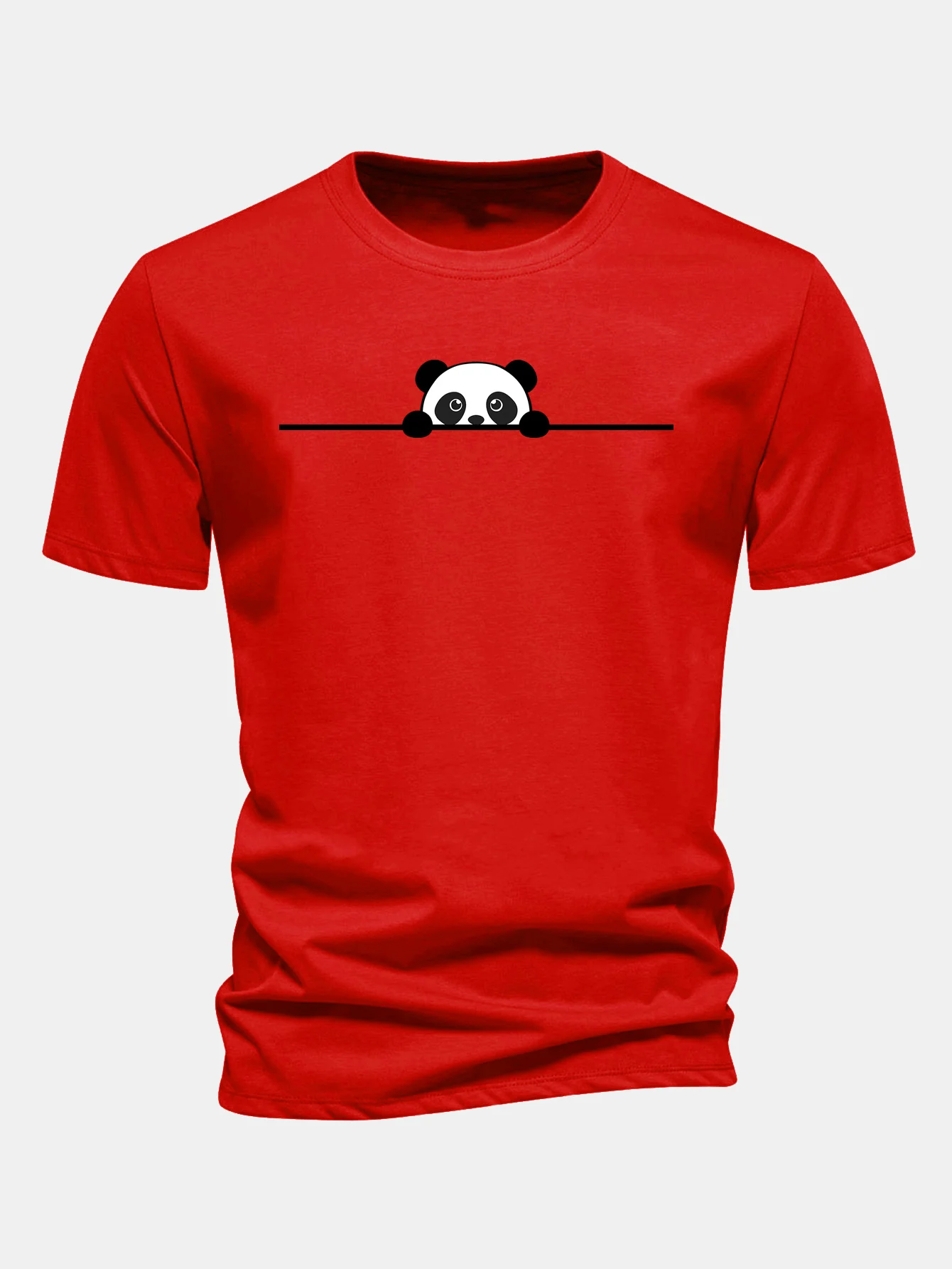 Regular Fit Peeking Panda Print Cotton T-Shirt - Image 12