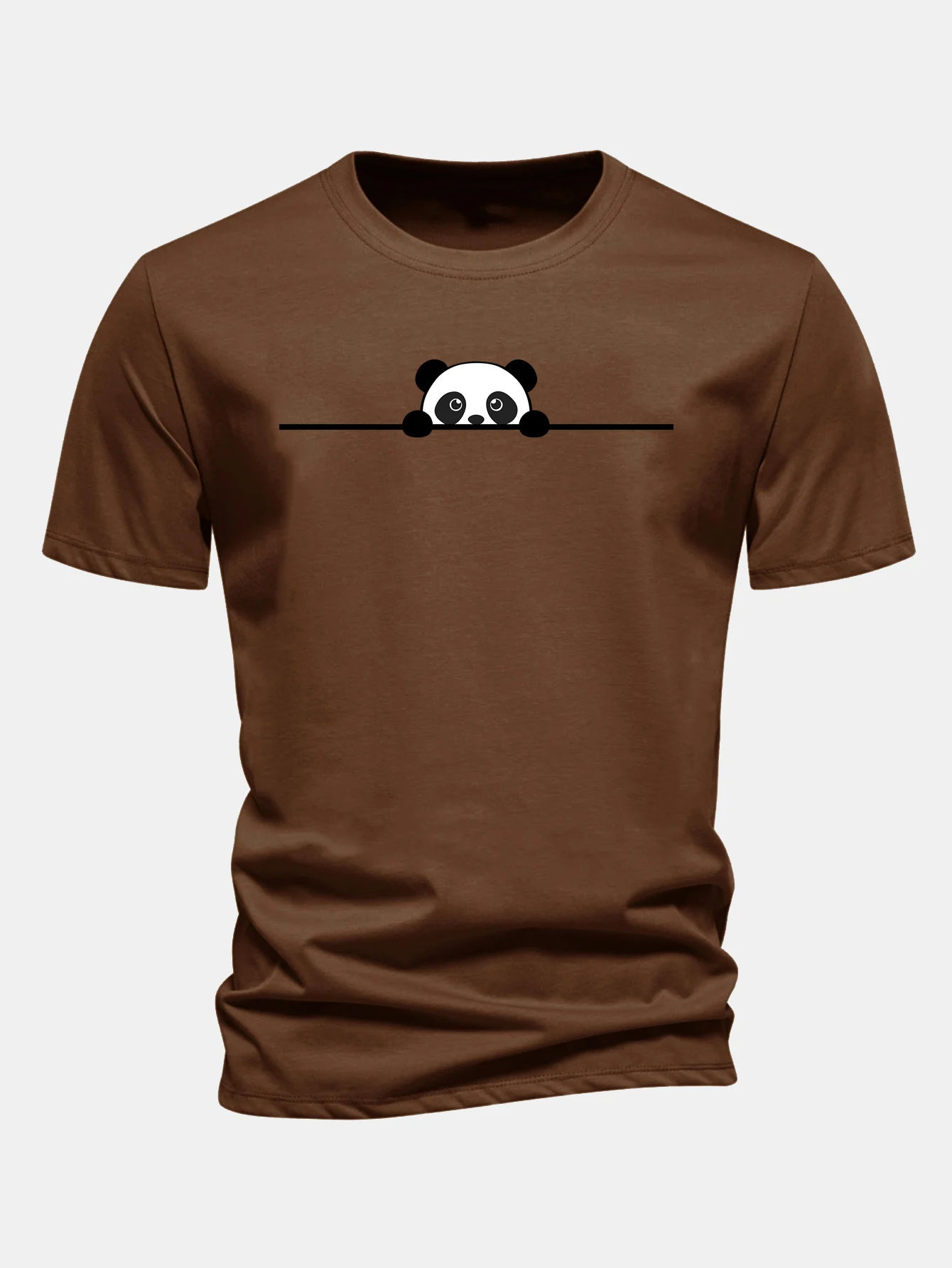Regular Fit Peeking Panda Print Cotton T-Shirt - Image 8