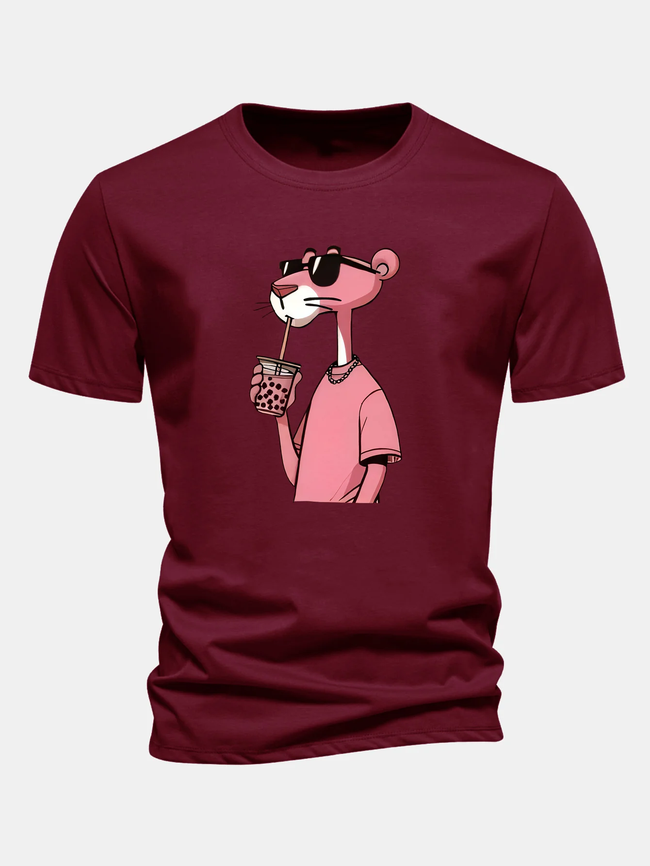 Regular Fit Pink Panther Print Cotton T-Shirt - Image 10