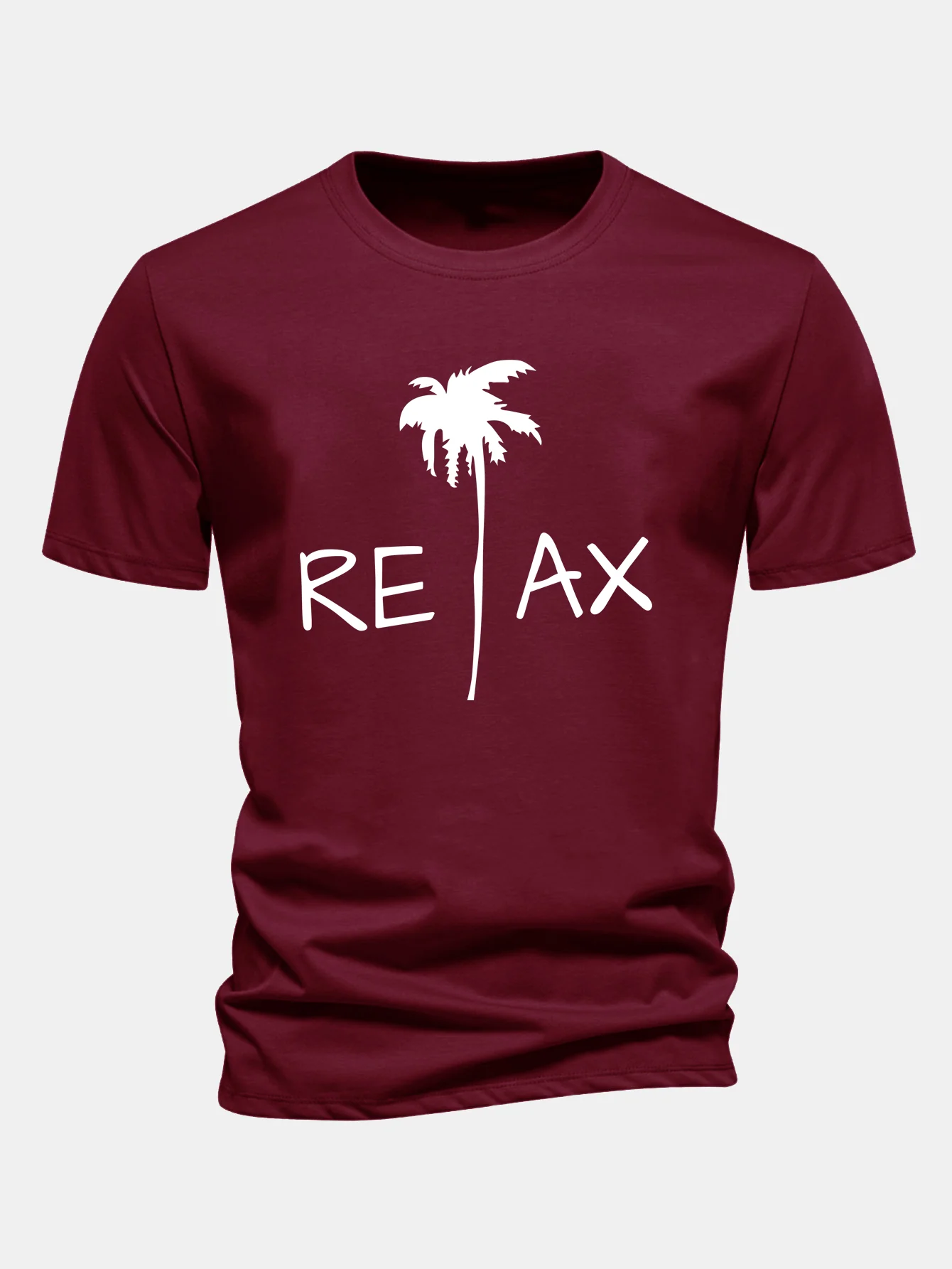 Regular Fit Relax Palm Tree Print Cotton T-Shirt - Image 10