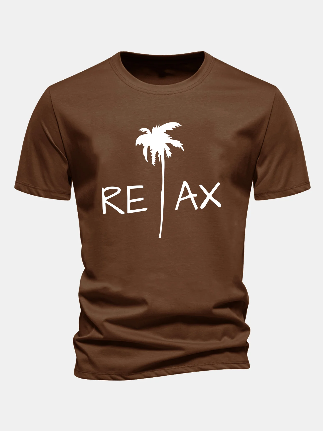 Regular Fit Relax Palm Tree Print Cotton T-Shirt - Image 4