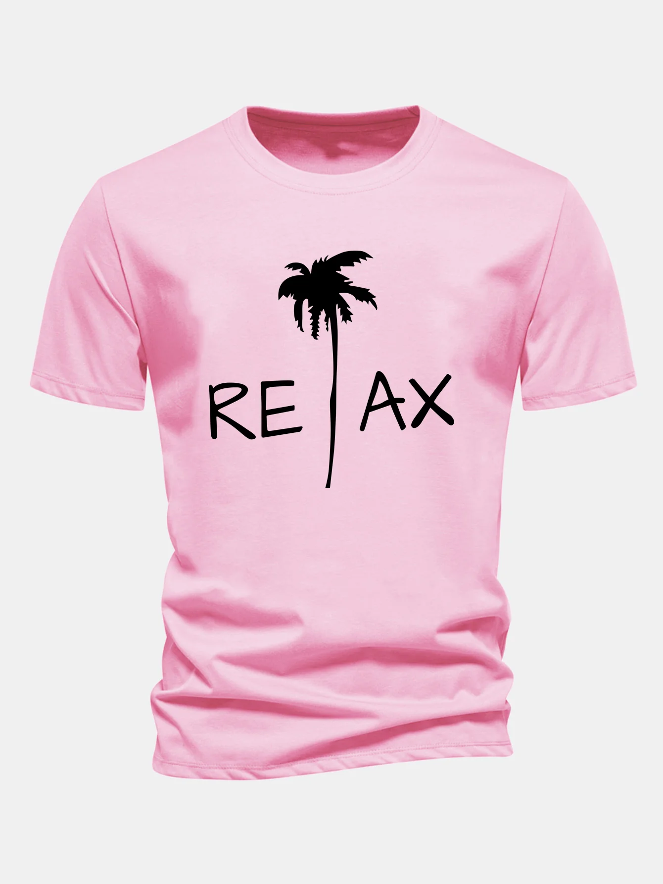 Regular Fit Relax Palm Tree Print Cotton T-Shirt - Image 5