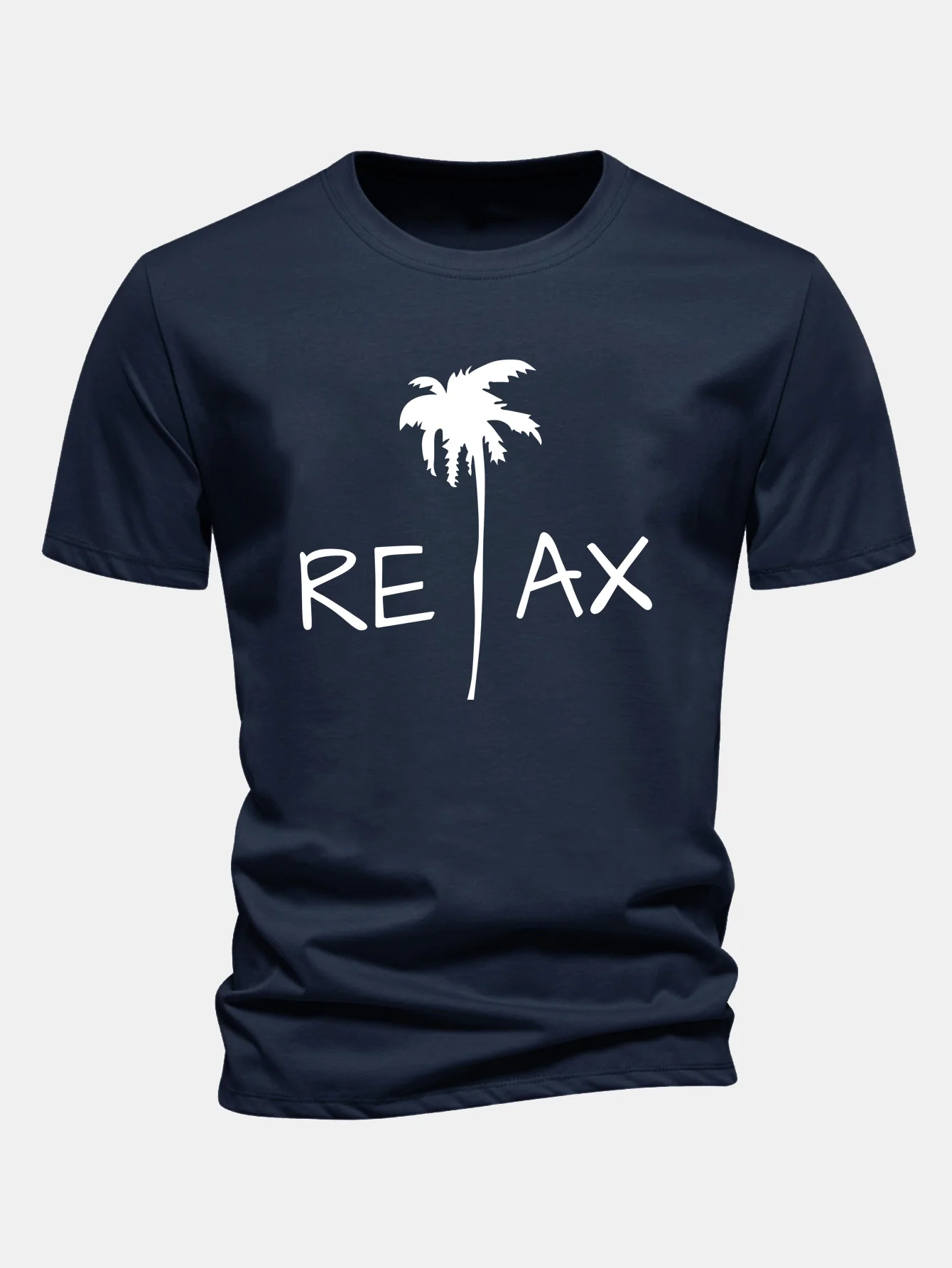 Regular Fit Relax Palm Tree Print Cotton T-Shirt - Image 6