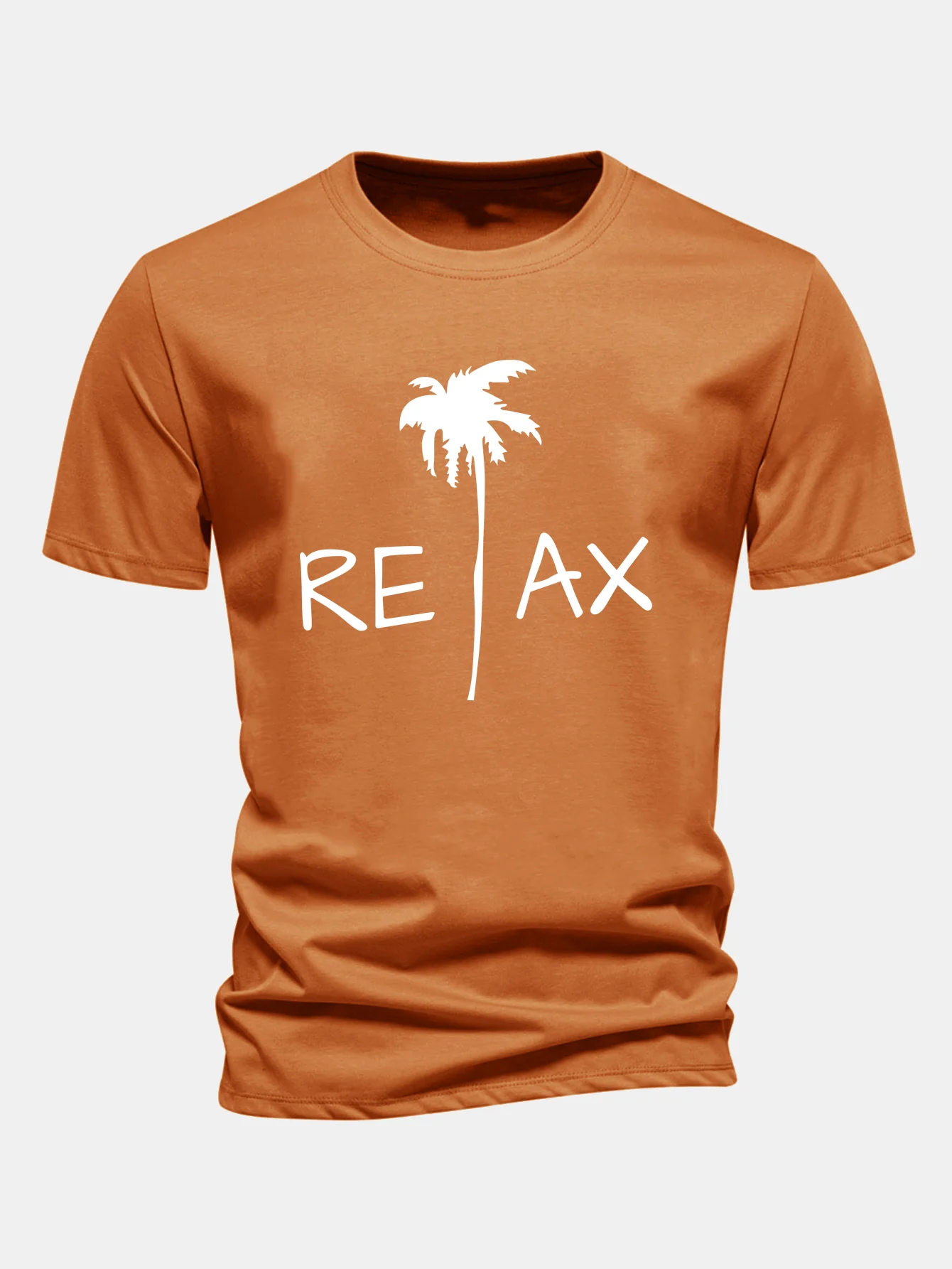 Regular Fit Relax Palm Tree Print Cotton T-Shirt - Image 7