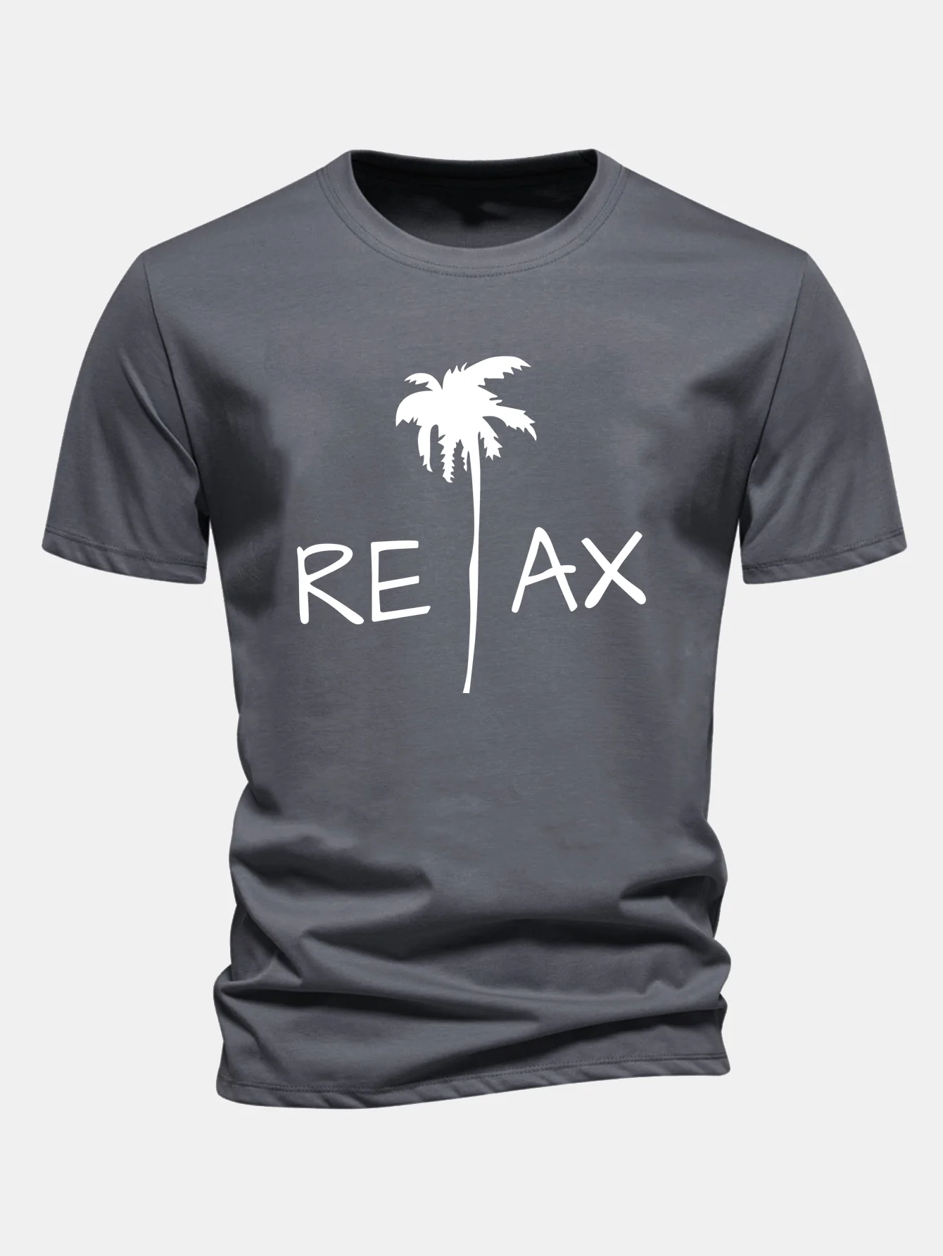 Regular Fit Relax Palm Tree Print Cotton T-Shirt - Image 8