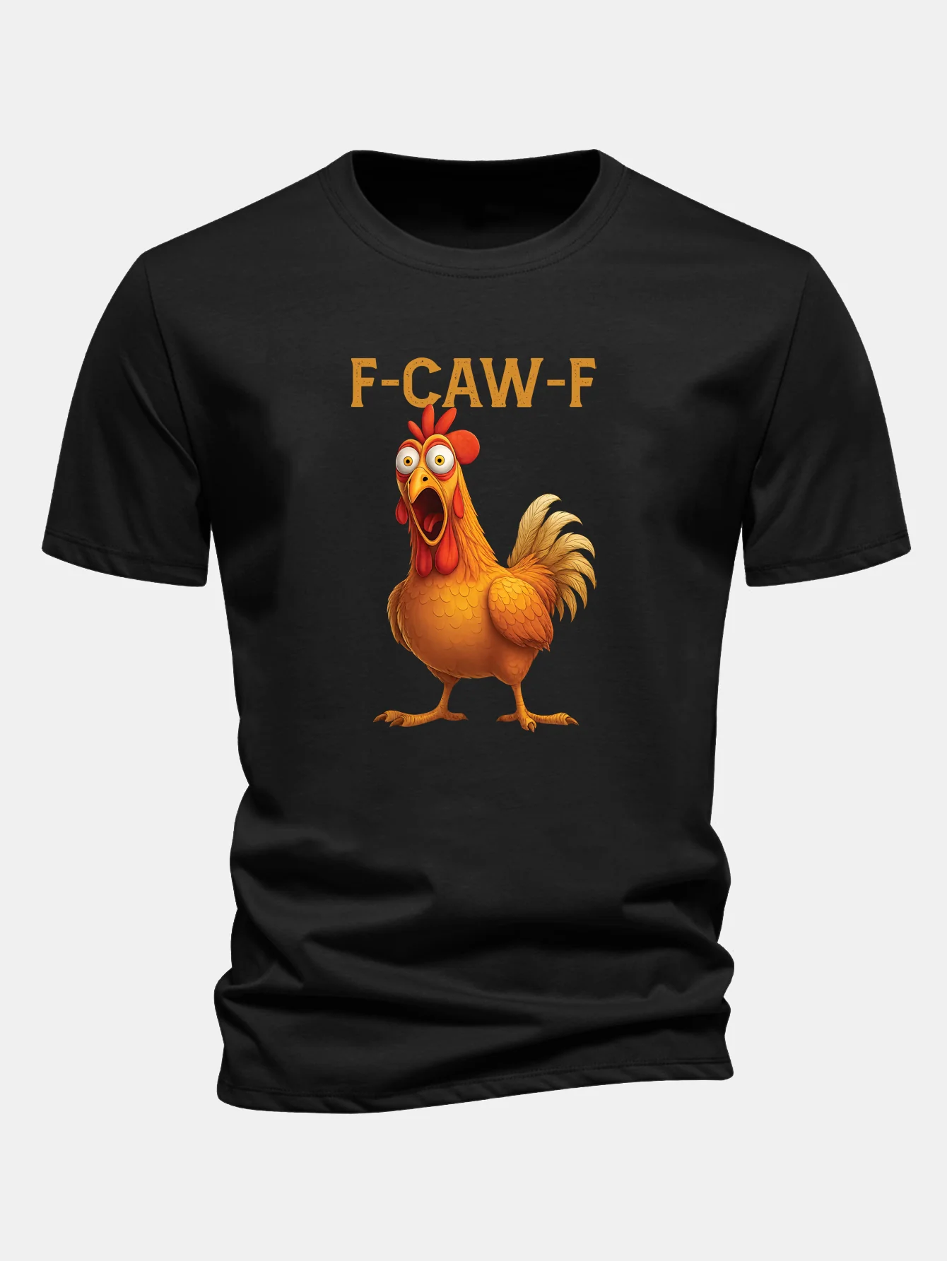 Regular Fit T-Shirt aus Baumwolle mit Hahn-Print
