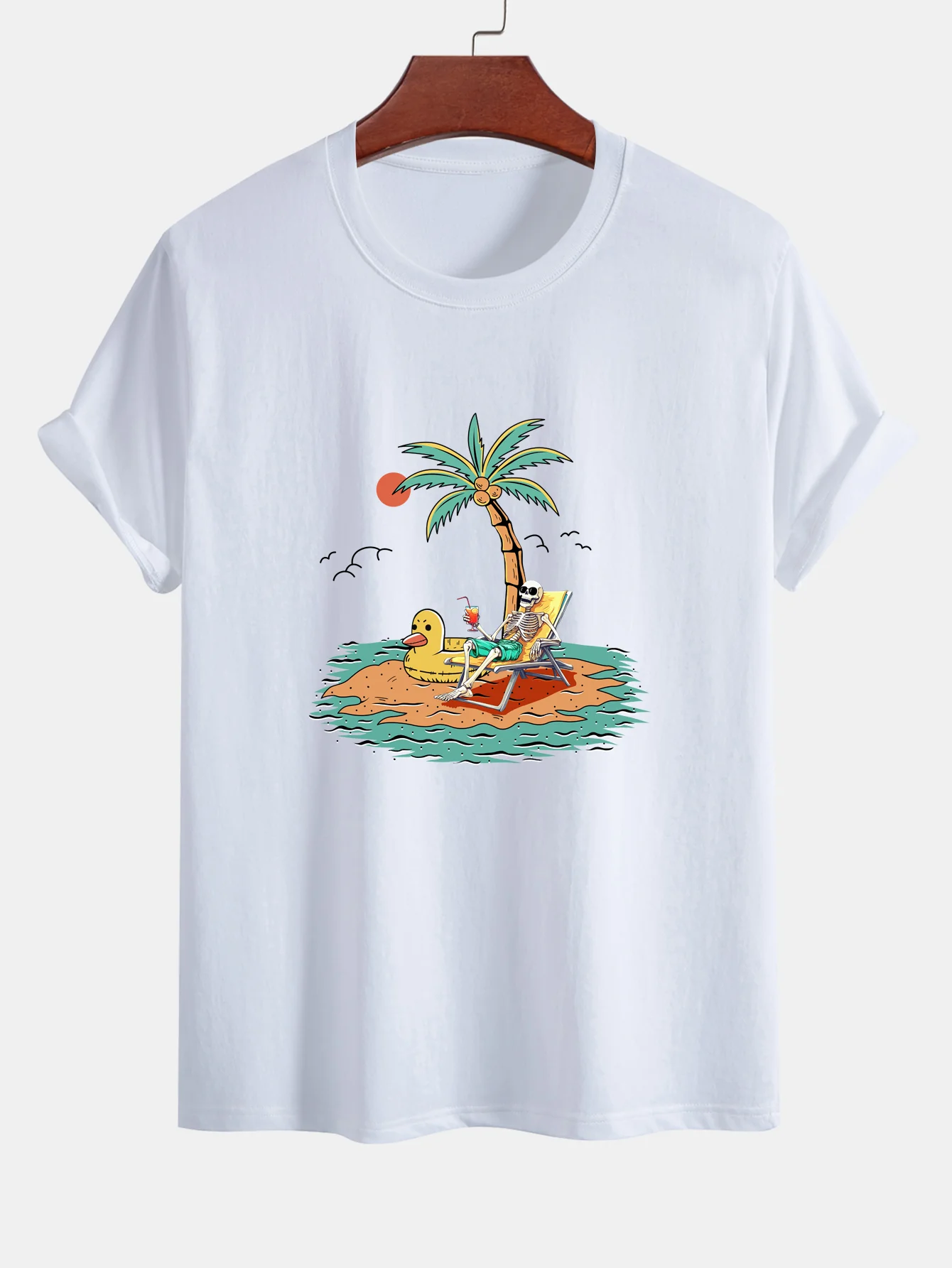 Regular Fit Baumwolle mit Skelett-Aufdruck im Urlaub <tc>T-Shirt</tc> - Image 10