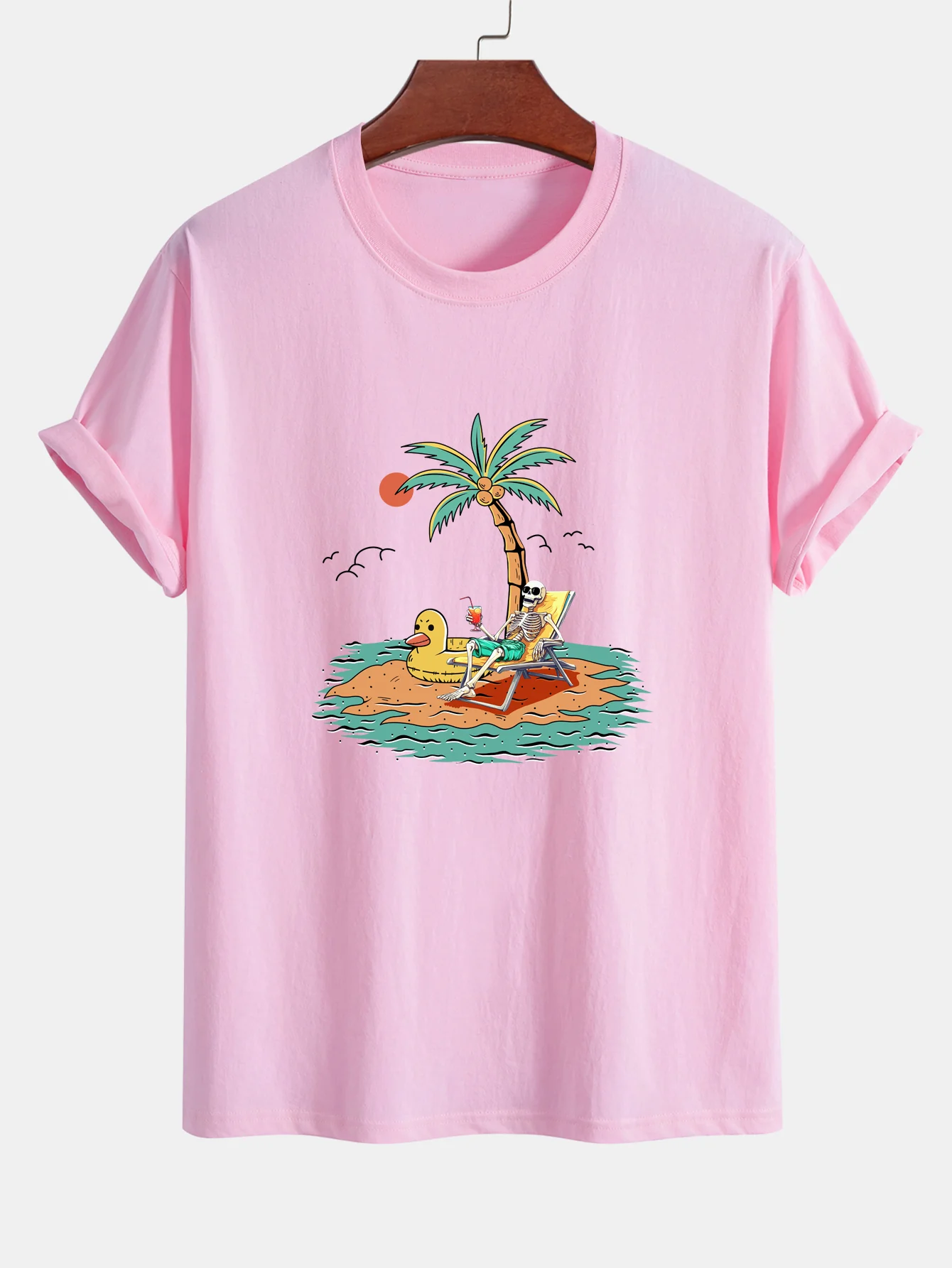 Regular Fit Baumwolle mit Skelett-Aufdruck im Urlaub <tc>T-Shirt</tc> - Image 11