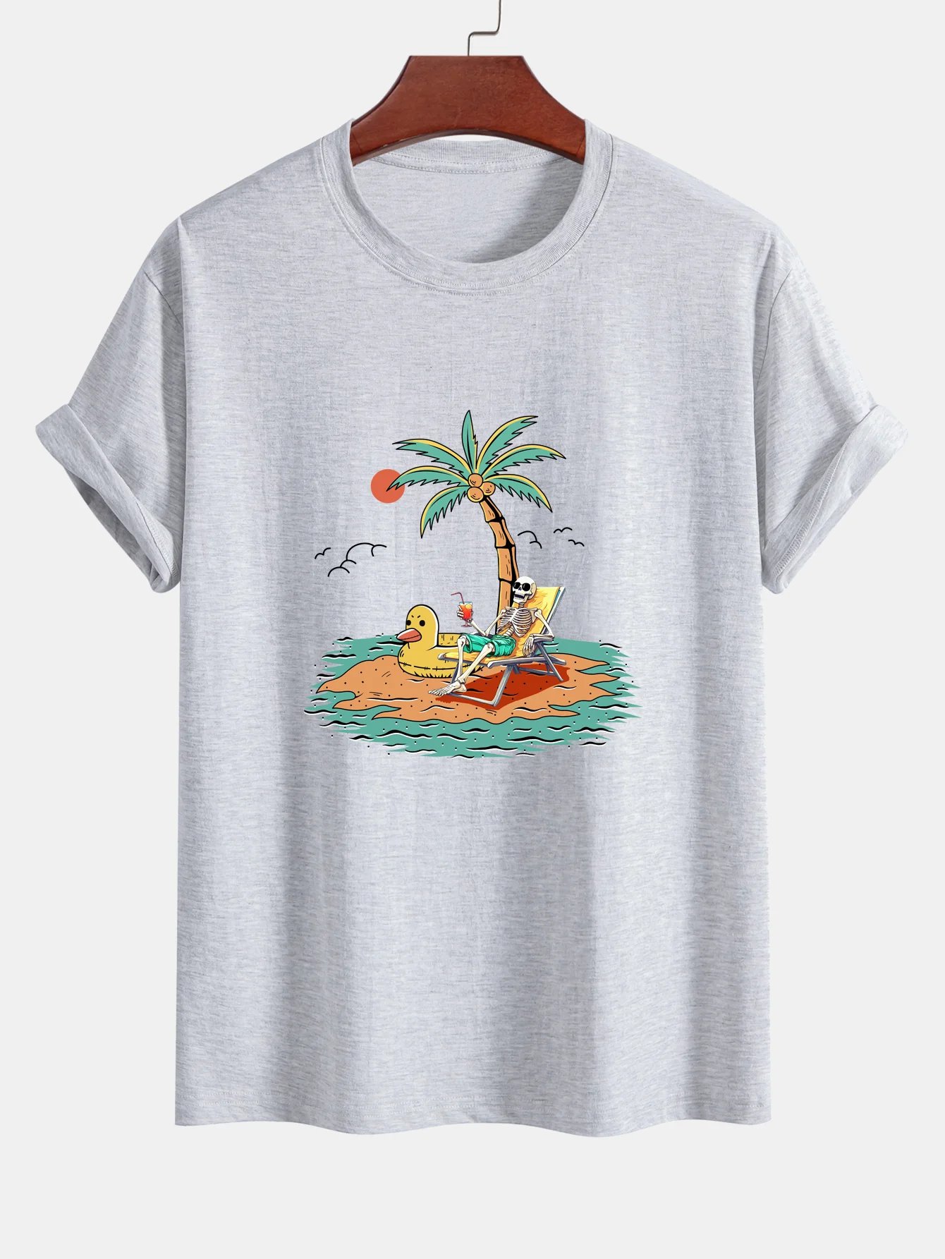 Regular Fit Baumwolle mit Skelett-Aufdruck im Urlaub <tc>T-Shirt</tc> - Image 12