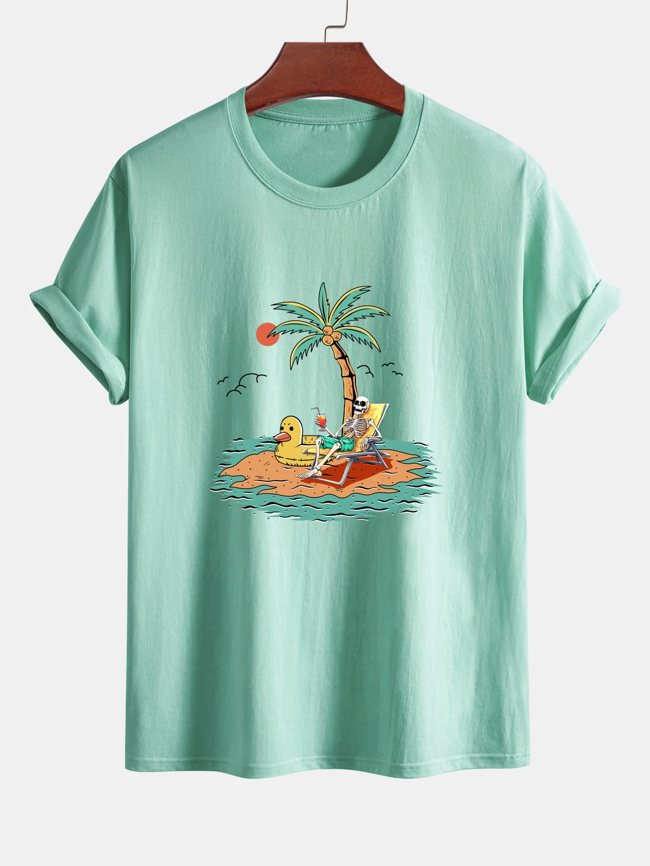 Regular Fit Baumwolle mit Skelett-Aufdruck im Urlaub <tc>T-Shirt</tc> - Image 13
