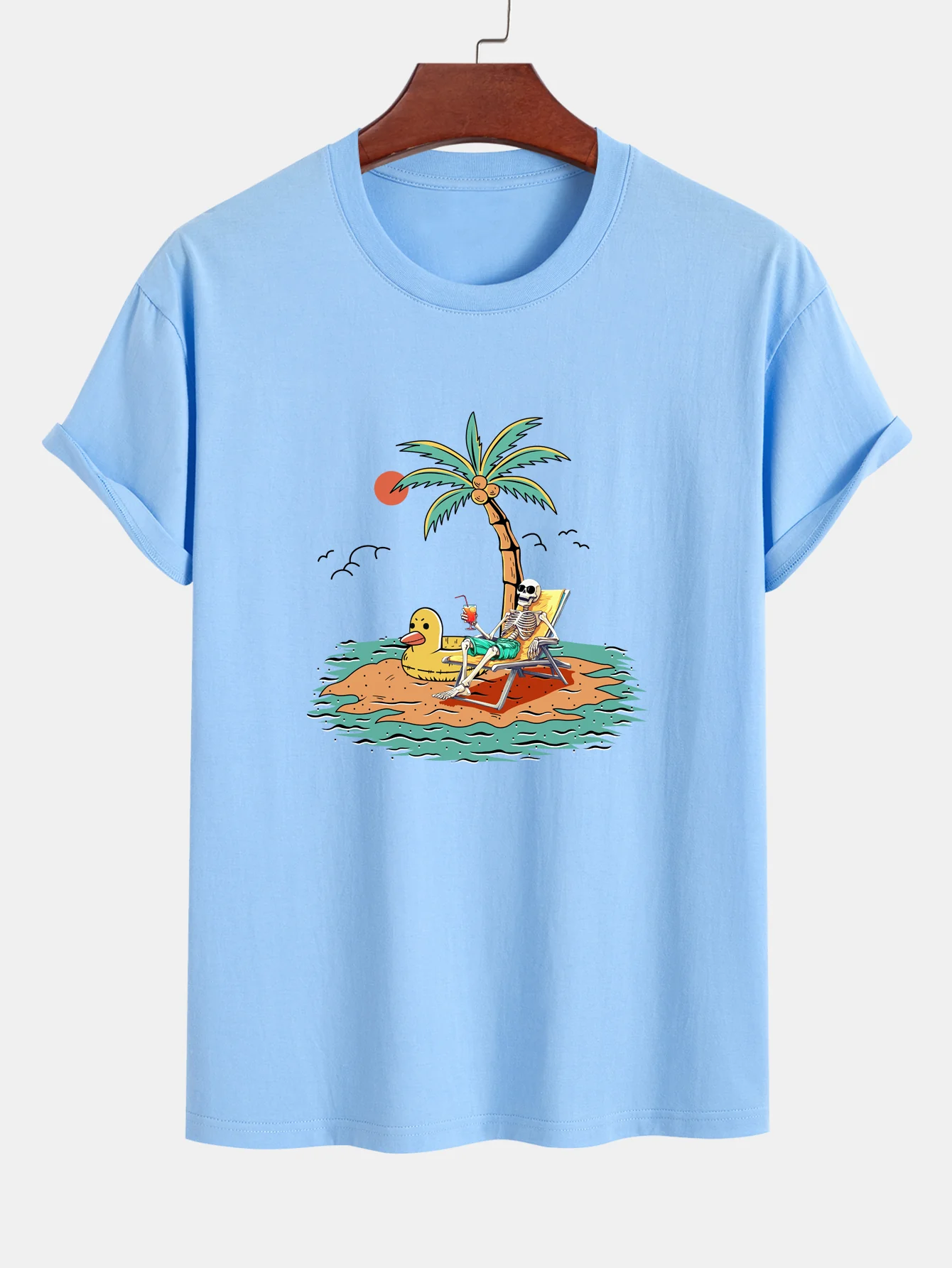 Regular Fit Baumwolle mit Skelett-Aufdruck im Urlaub <tc>T-Shirt</tc> - Image 14