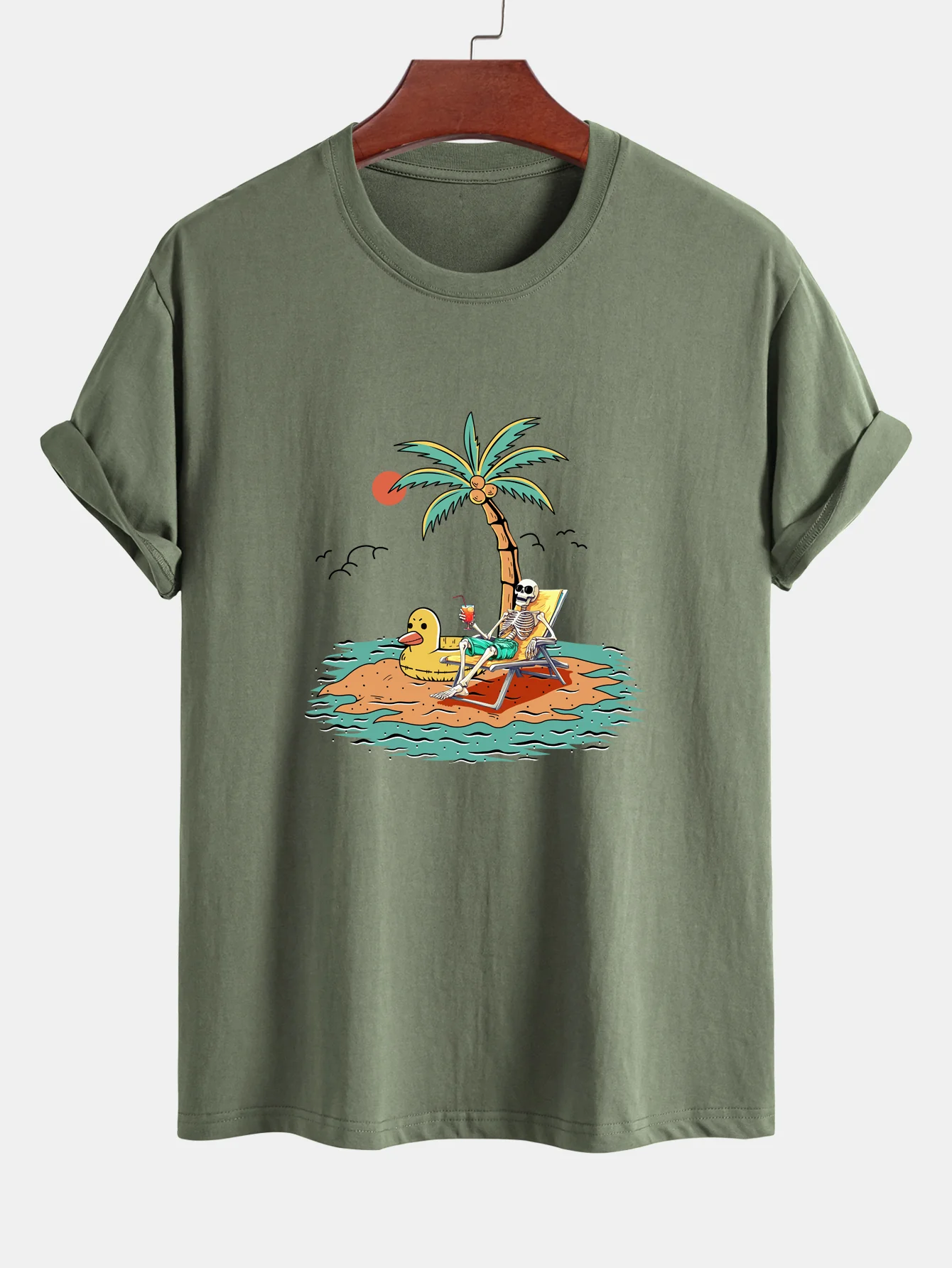 Regular Fit Baumwolle mit Skelett-Aufdruck im Urlaub <tc>T-Shirt</tc> - Image 15