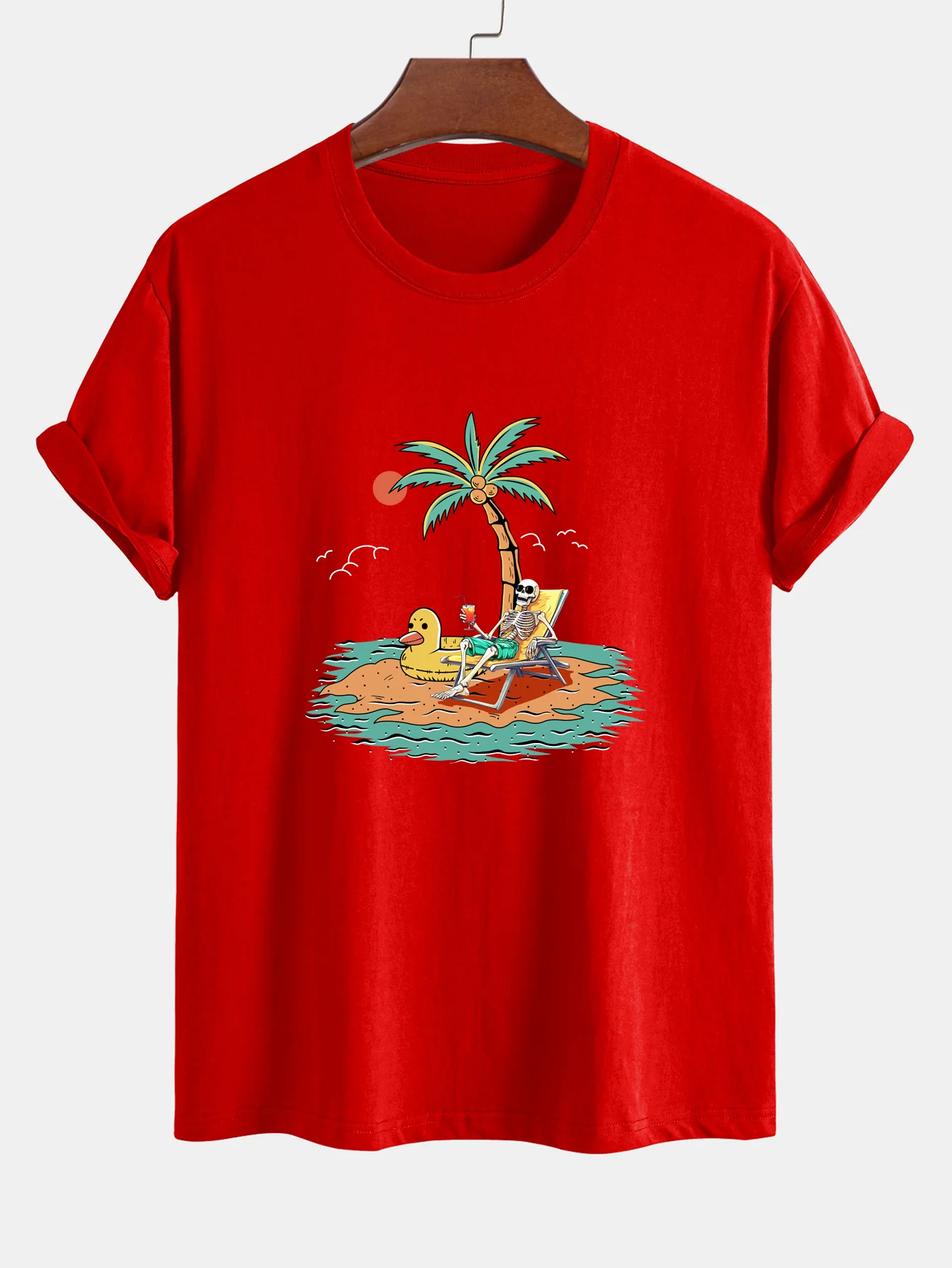 Regular Fit Baumwolle mit Skelett-Aufdruck im Urlaub <tc>T-Shirt</tc> - Image 16