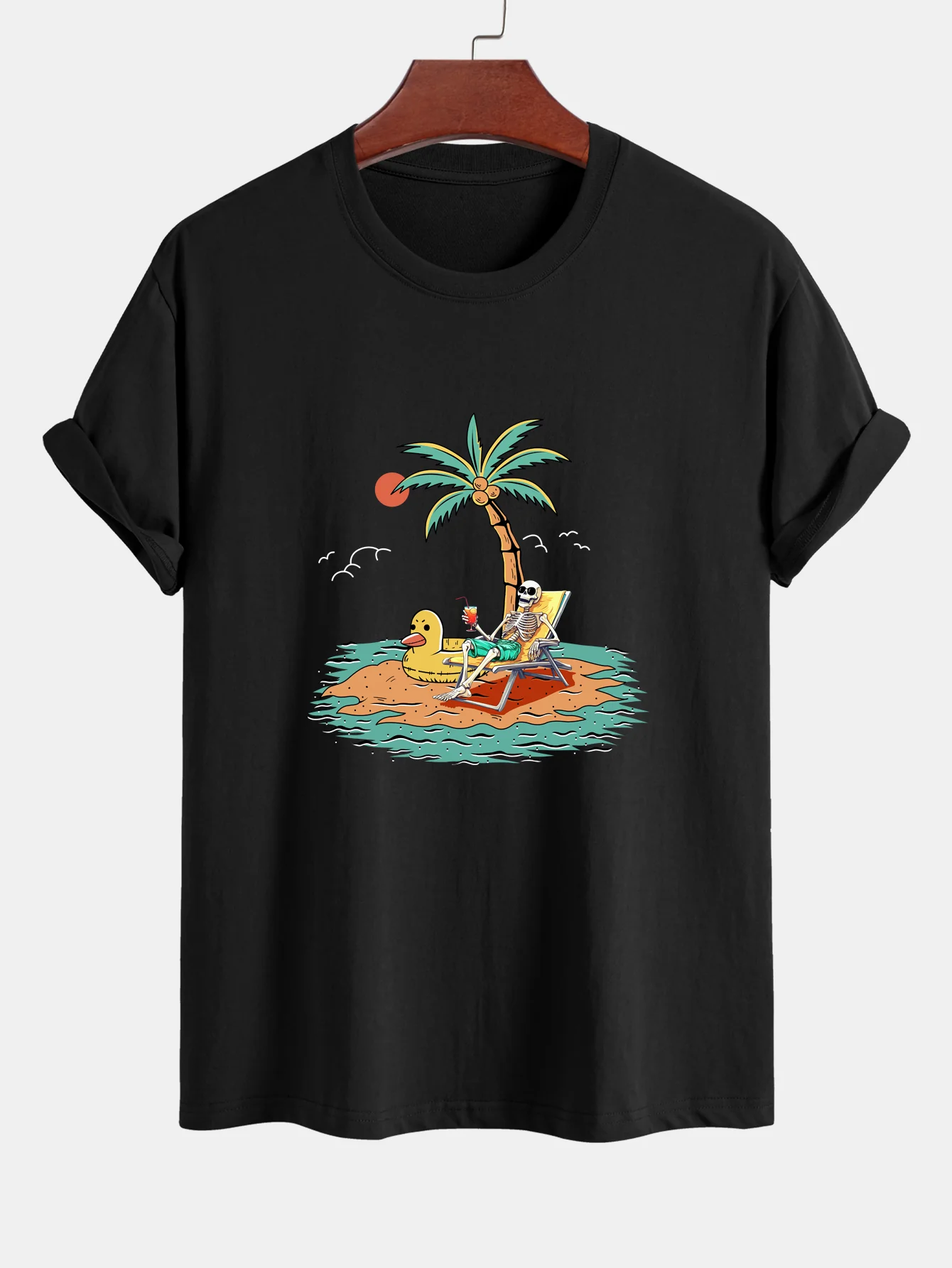 Regular Fit Baumwolle mit Skelett-Aufdruck im Urlaub <tc>T-Shirt</tc> - Image 2