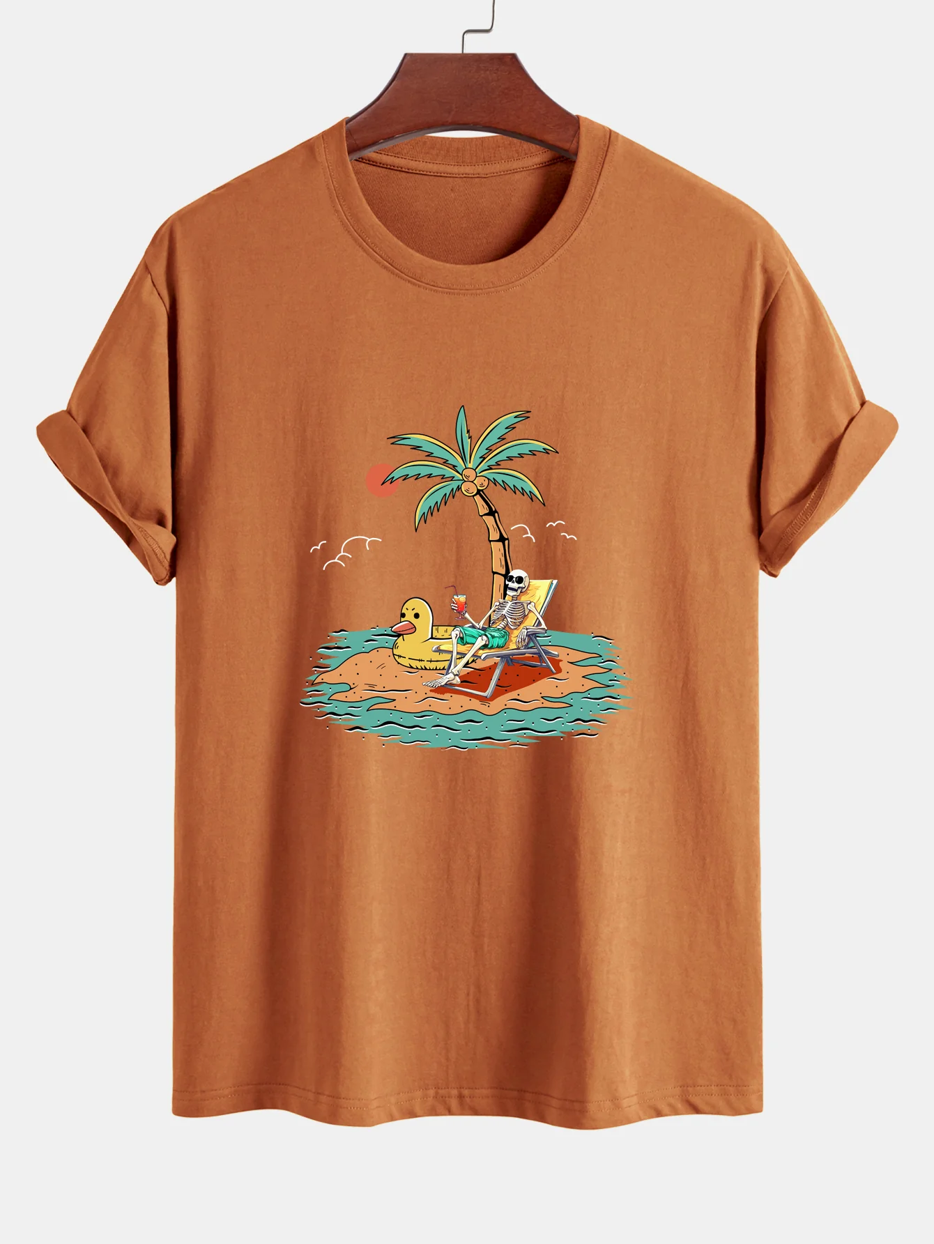Regular Fit Baumwolle mit Skelett-Aufdruck im Urlaub <tc>T-Shirt</tc> - Image 4