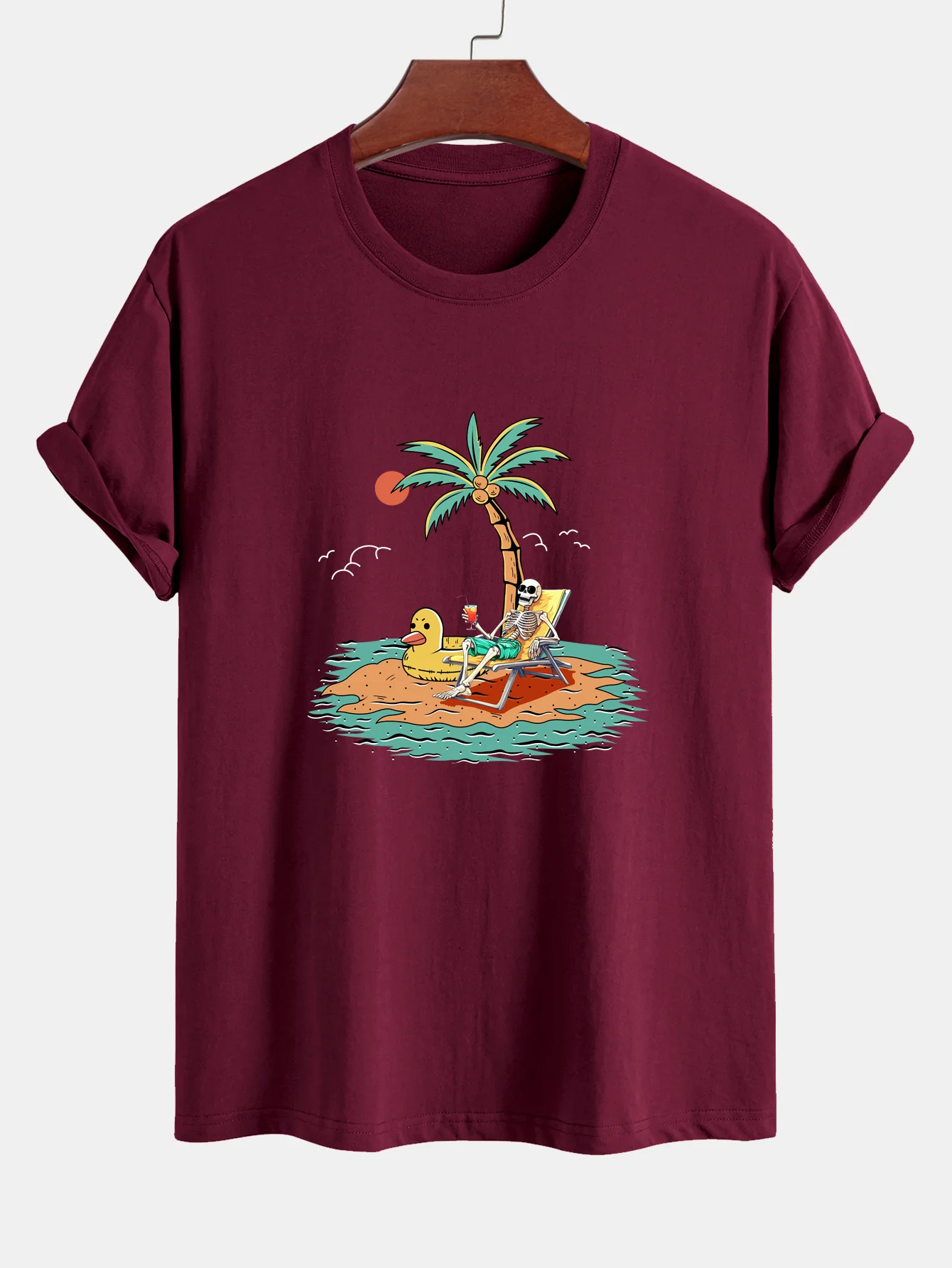 Regular Fit Baumwolle mit Skelett-Aufdruck im Urlaub <tc>T-Shirt</tc> - Image 7