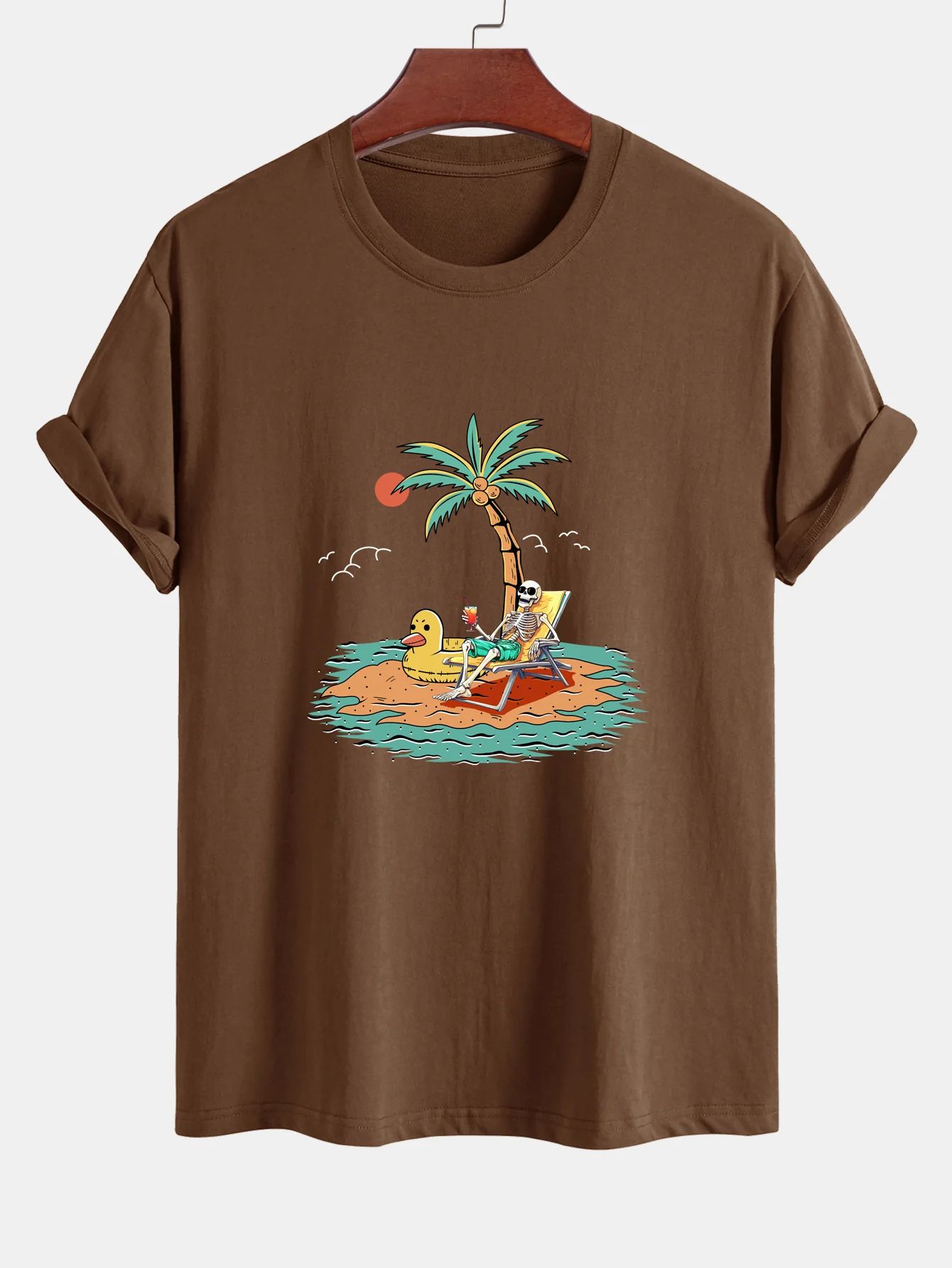 Regular Fit Baumwolle mit Skelett-Aufdruck im Urlaub <tc>T-Shirt</tc> - Image 8