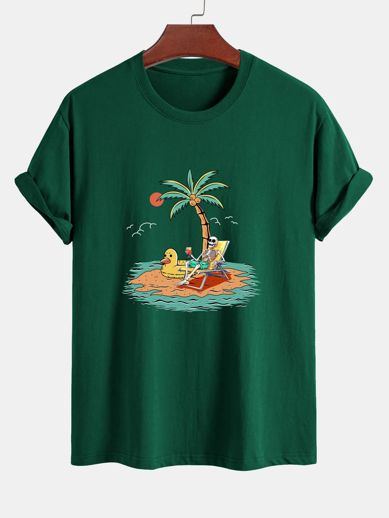 Regular Fit Baumwolle mit Skelett-Aufdruck im Urlaub <tc>T-Shirt</tc> - Image 9