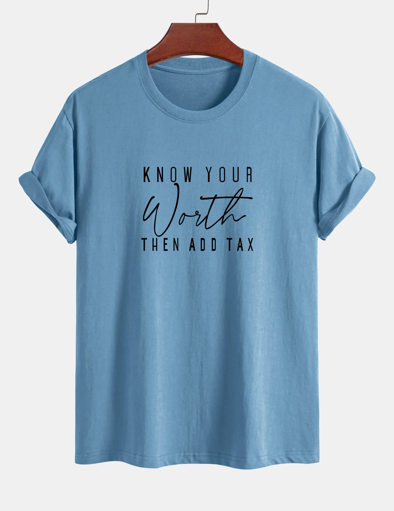 Regular Fit Slogan Print Baumwoll-T-Shirt - Image 15