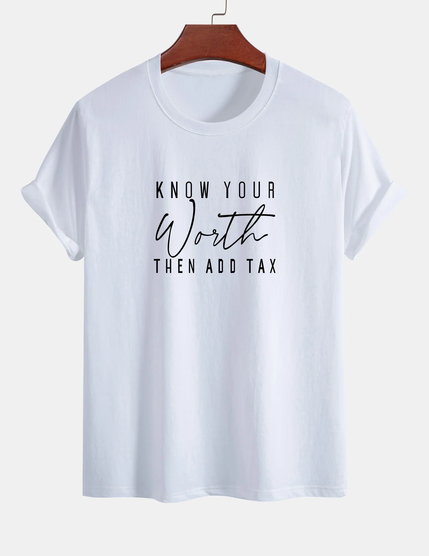 Regular Fit Slogan Print Baumwoll-T-Shirt - Image 2
